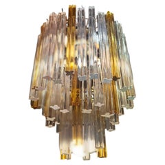 VENINI - Lampadario modello TRILOBI - vetro di murano - ITALIA 1950.-