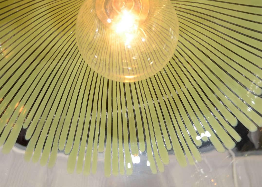 Mid-Century Modern Venini Green Dome Pendant Light by Ludovico Diaz de Santillana For Sale