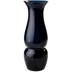 Venini Large Lady Glass Vase in Marine Blue by Leonardo Lanucci