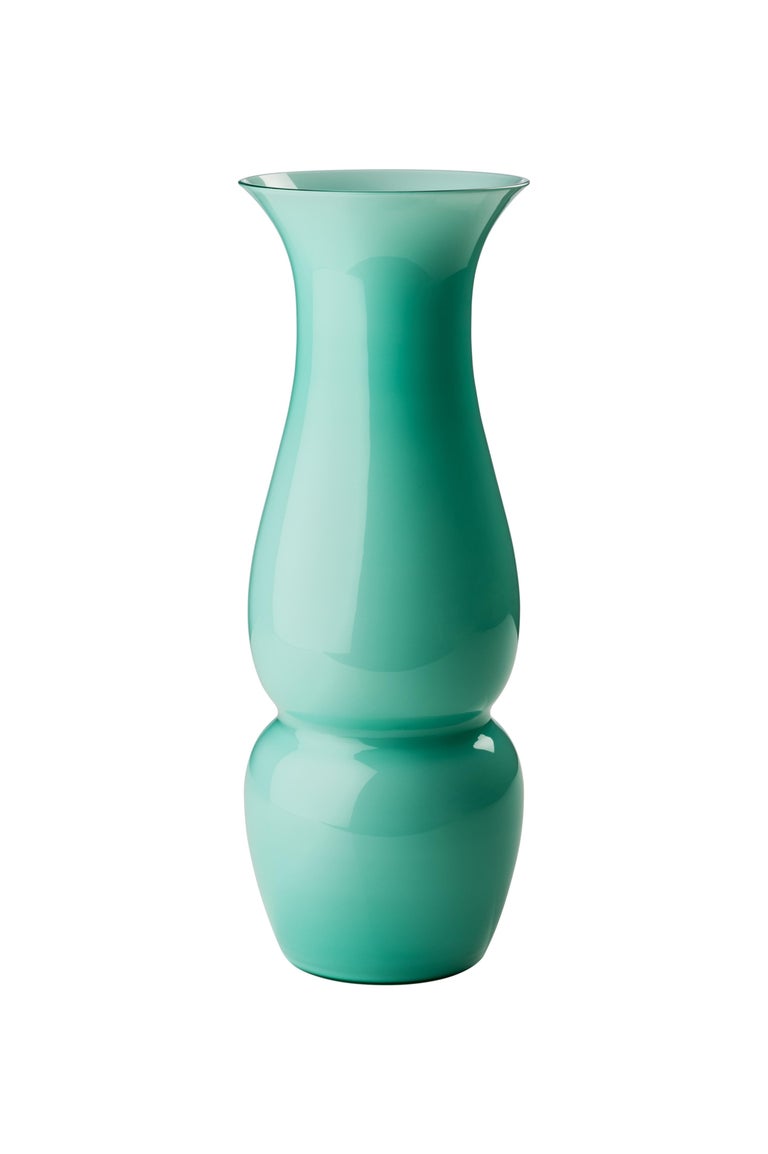 Venini Large Lady Glass Vase in Mint Green by Leonardo Lanucci For Sale