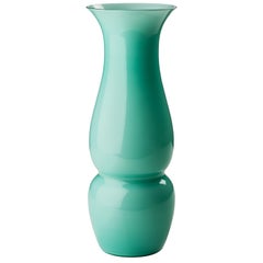 Venini Large Lady Glass Vase in Mint Green by Leonardo Lanucci