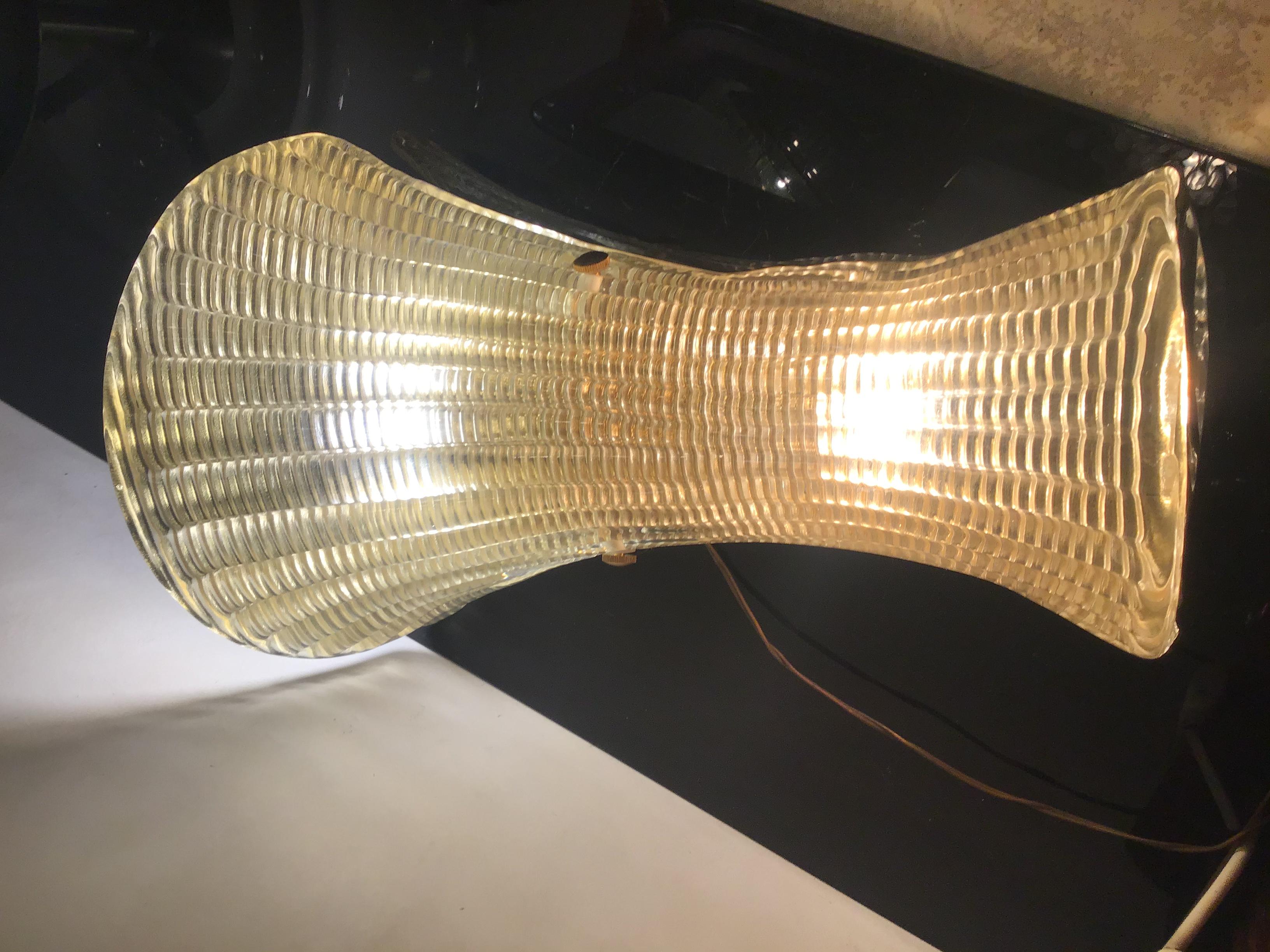 Other VENINI Large Sconce Gold Murano Glass Brass 1950 Italy  For Sale