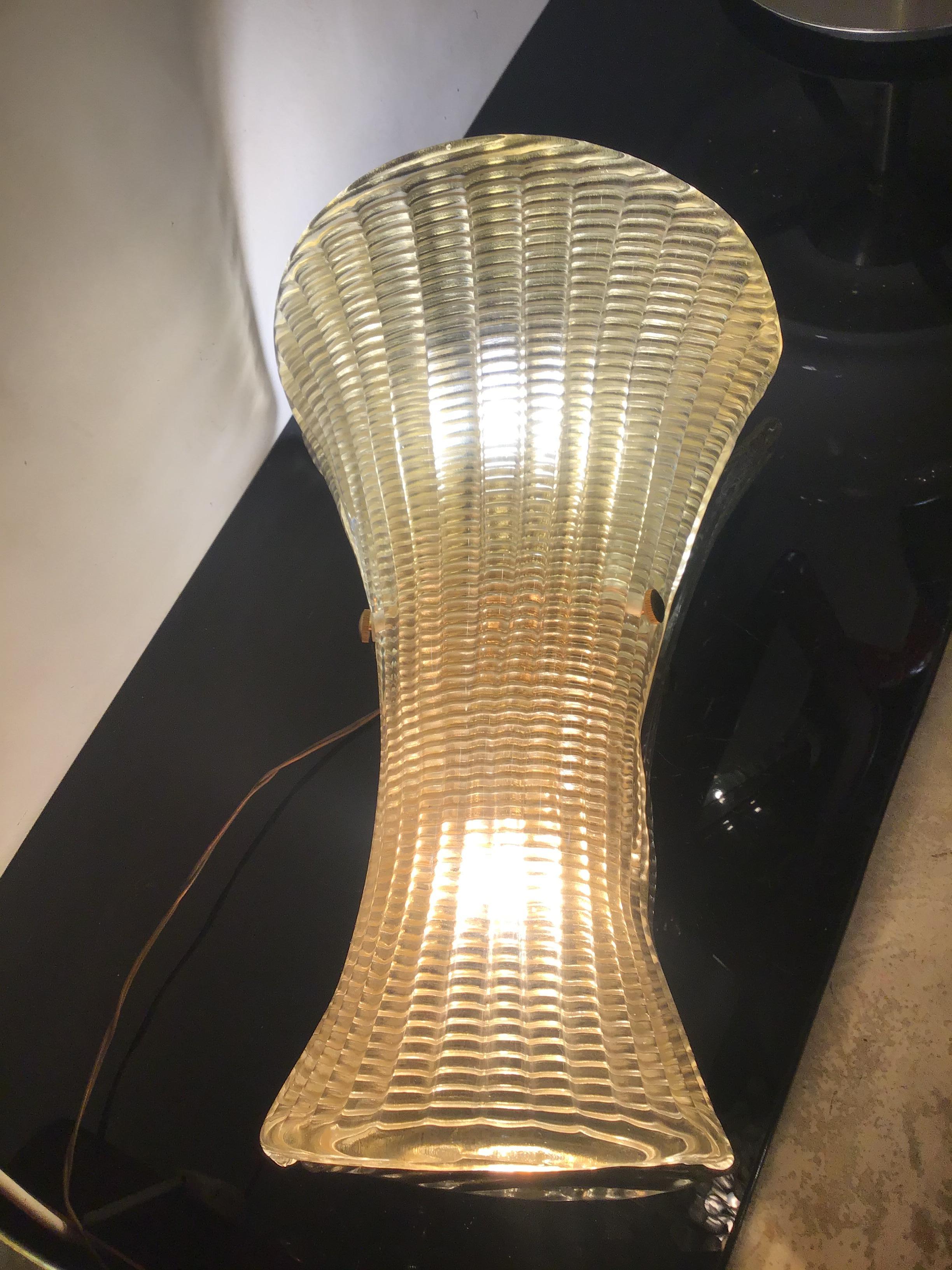 VENINI Large Sconce Gold Murano Glass Brass 1950 Italy  For Sale 1