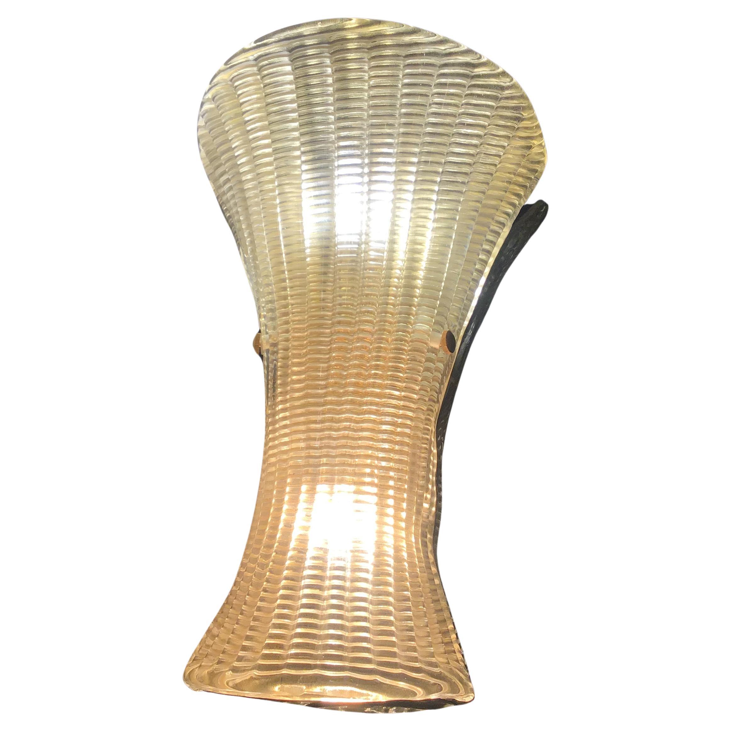 VENINI Large Sconce Gold Murano Glass Brass 1950 Italy  For Sale
