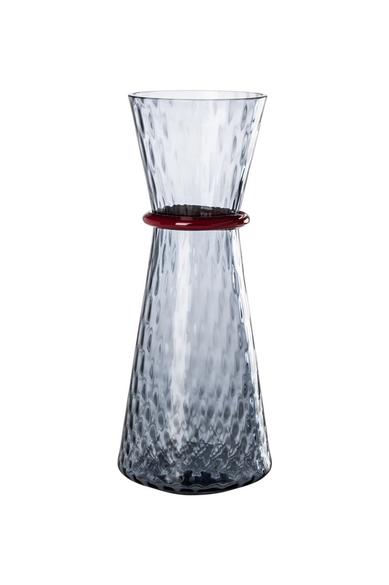Modern Venini Large Tiara Vase in Grape and Red Glass by Francesco Lucchese For Sale