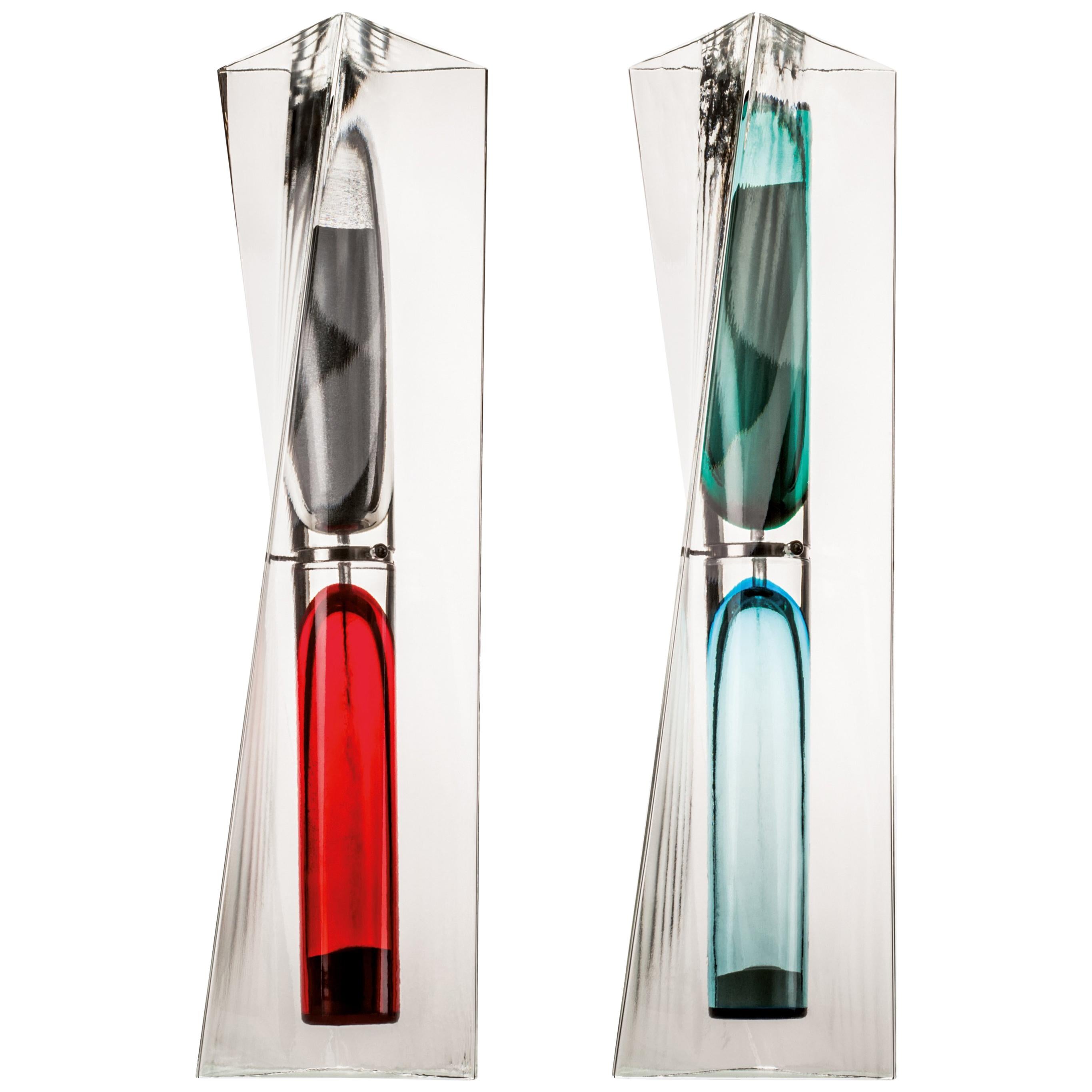 Venini Limited Edition Ando Time Hour Glass Set in Crystal by Tadao Ando