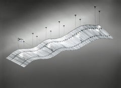 Venini Long Tappeto Volante Pendant Light in Crystal Glass