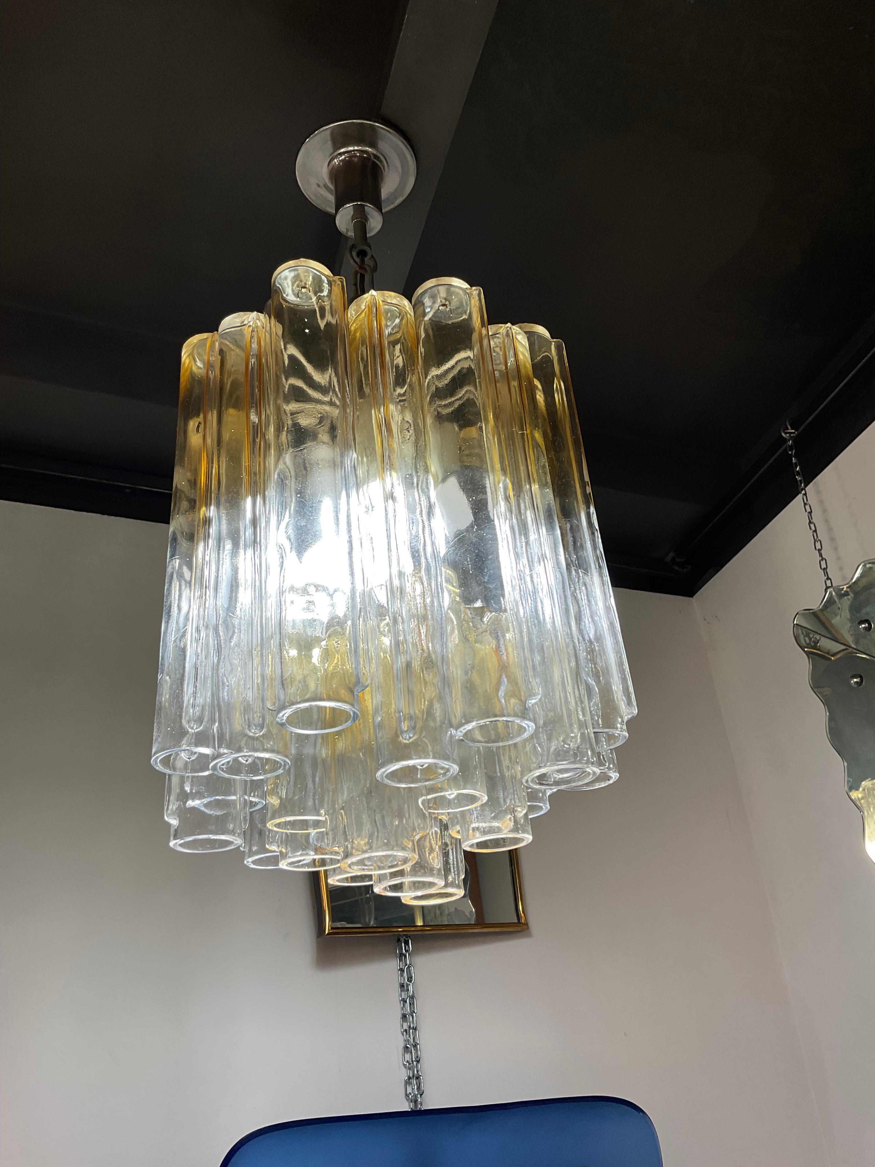 Modern VENINI - Ludovico Diaz de Santillana - Calze model chandelier - MURANO 1970 For Sale