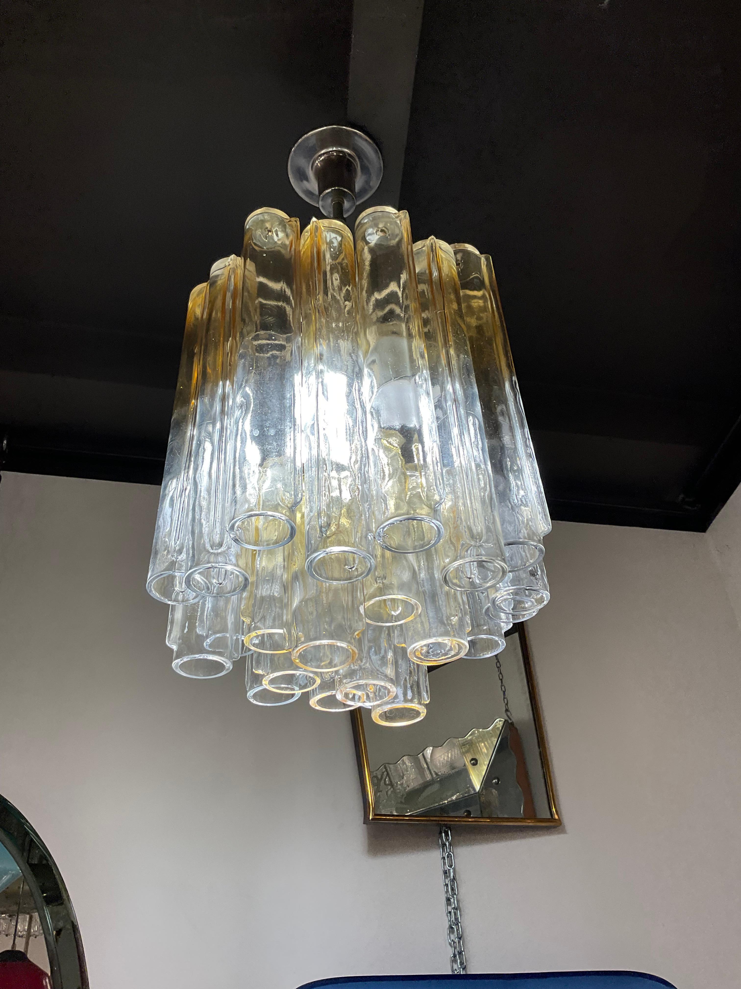 Italian VENINI - Ludovico Diaz de Santillana - Lustre modèle Calze - MURANO 1970 en vente