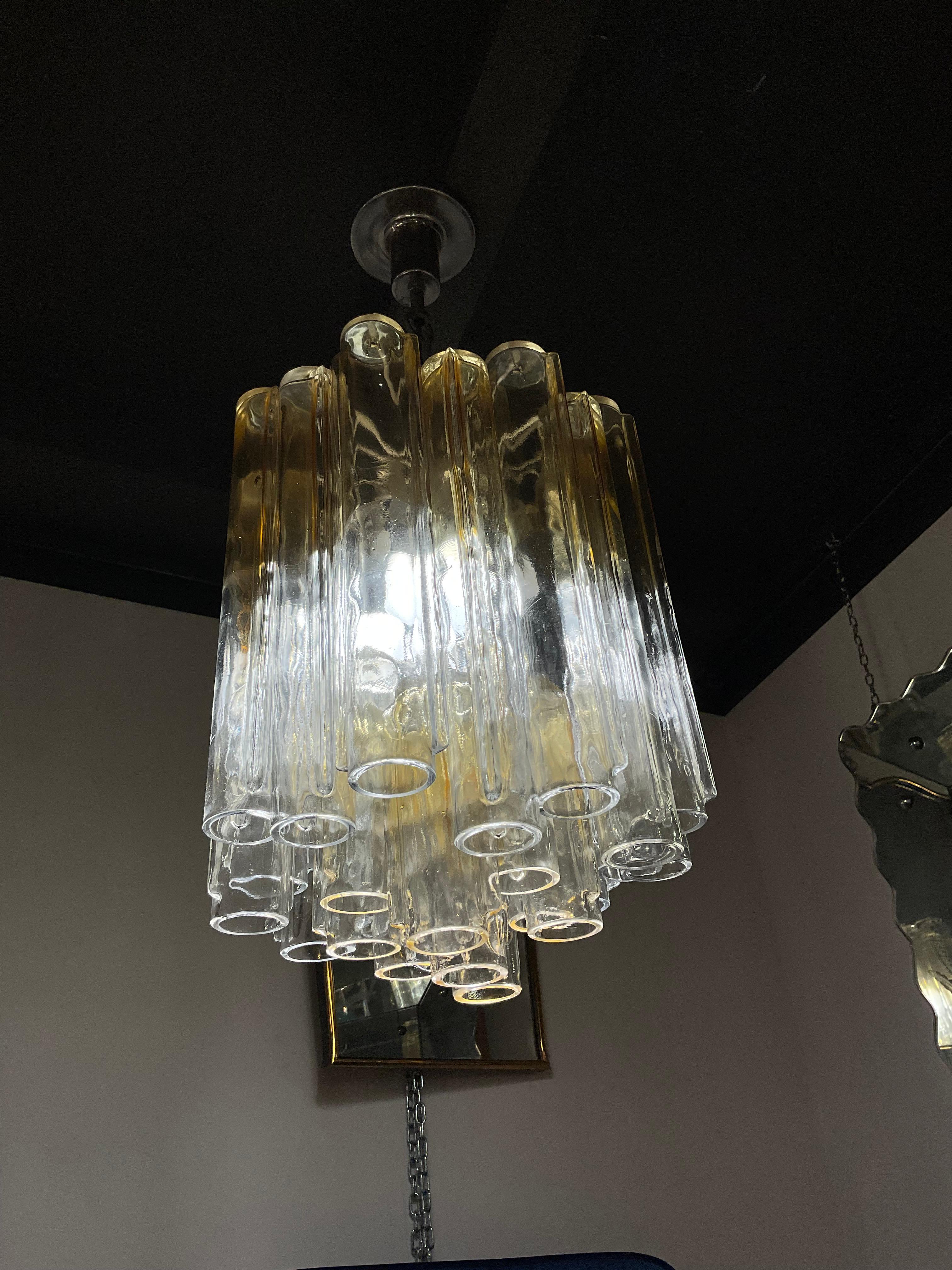 VENINI - Ludovico Diaz de Santillana - Calze model chandelier - MURANO 1970 In Good Condition For Sale In Milano, IT