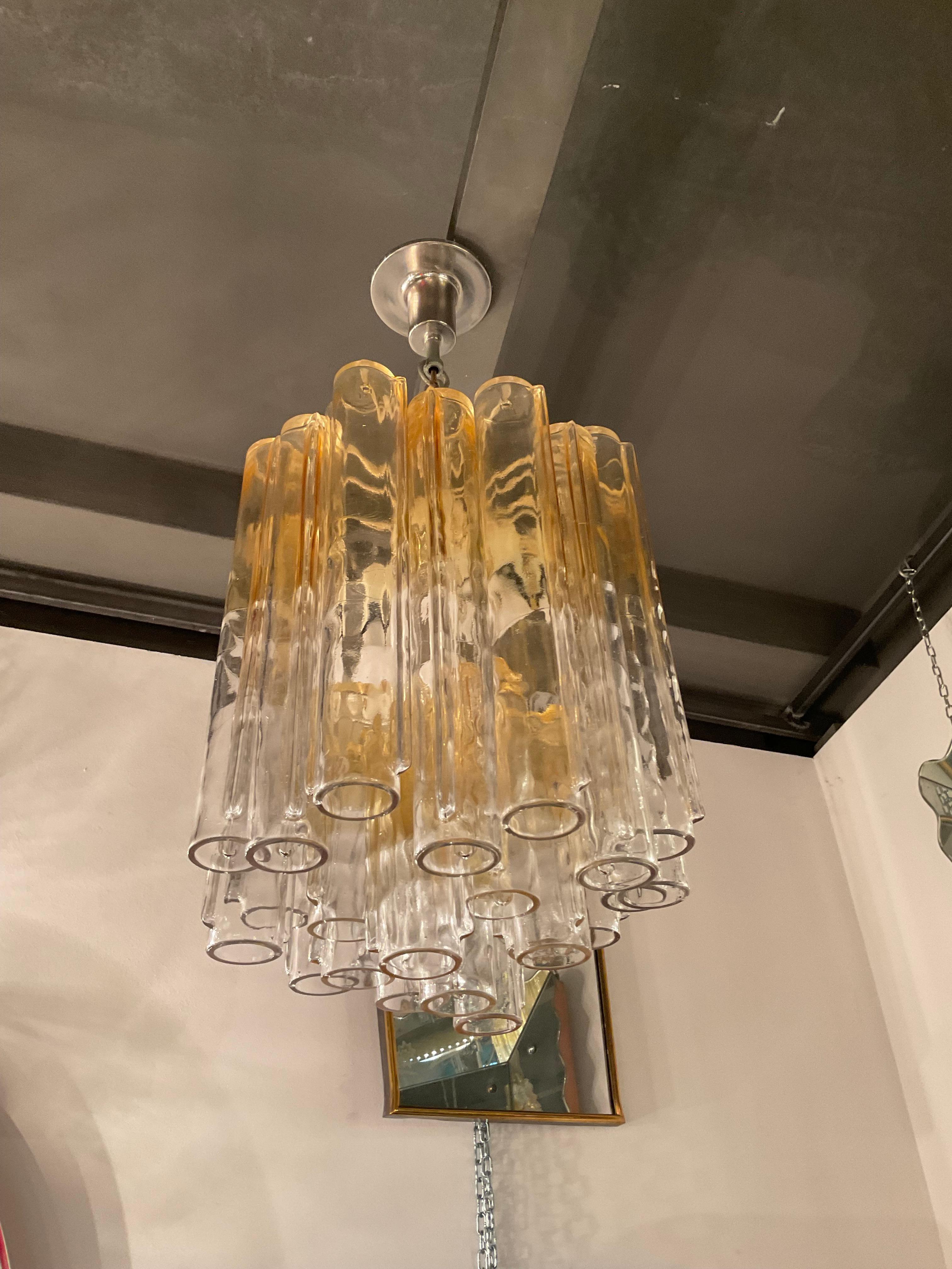 Late 20th Century VENINI - Ludovico Diaz de Santillana - Calze model chandelier - MURANO 1970 For Sale
