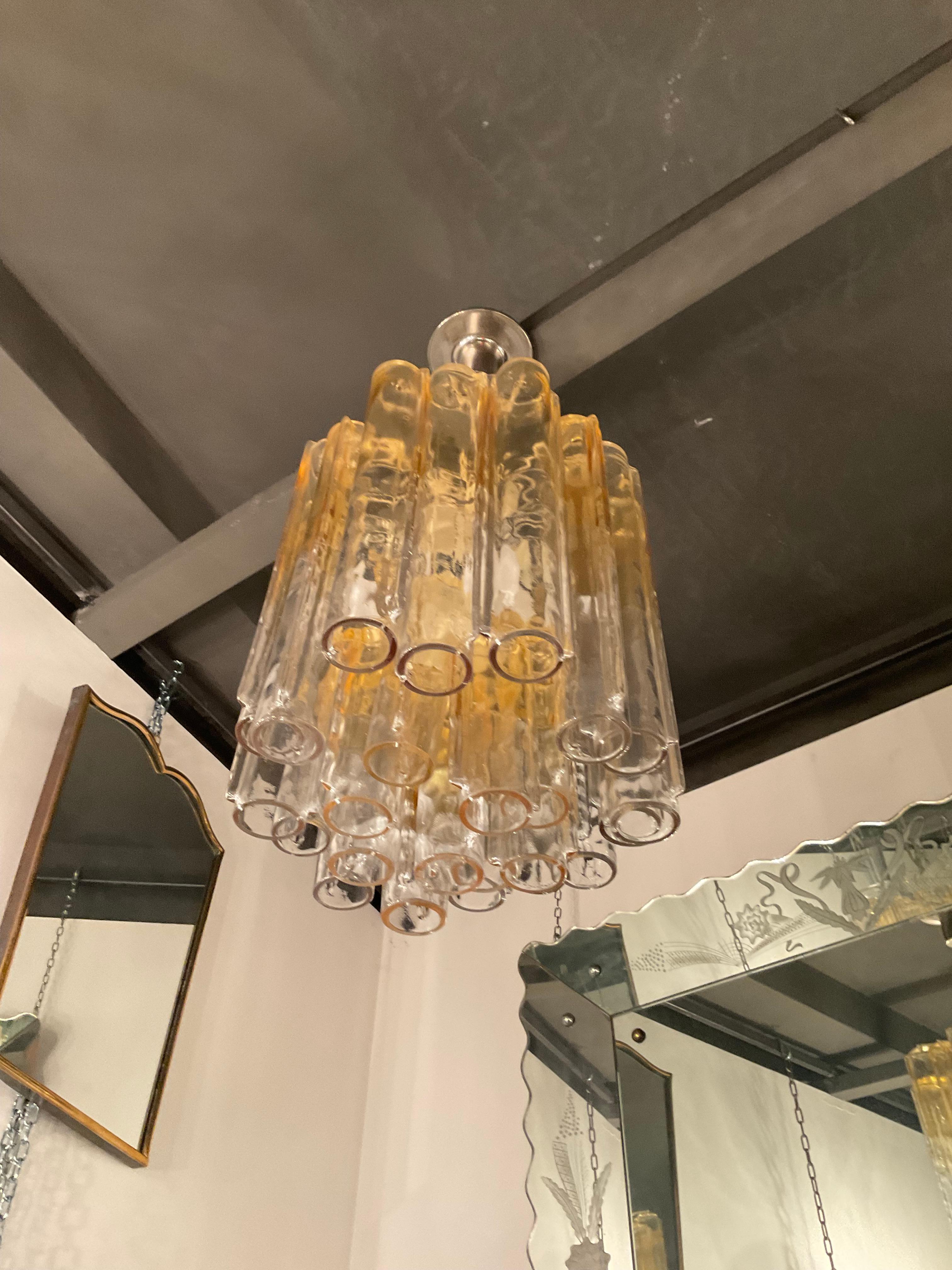 VENINI - Ludovico Diaz de Santillana - Calze model chandelier - MURANO 1970 For Sale 1