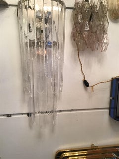 Venini Mazzega Sconce Iridescent Murano Glass Crome Metal, 1955, Italy