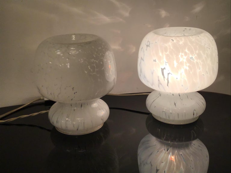 Venini Mazzega Table Lamps Murano Glass Metal 1960 Italy at 1stDibs