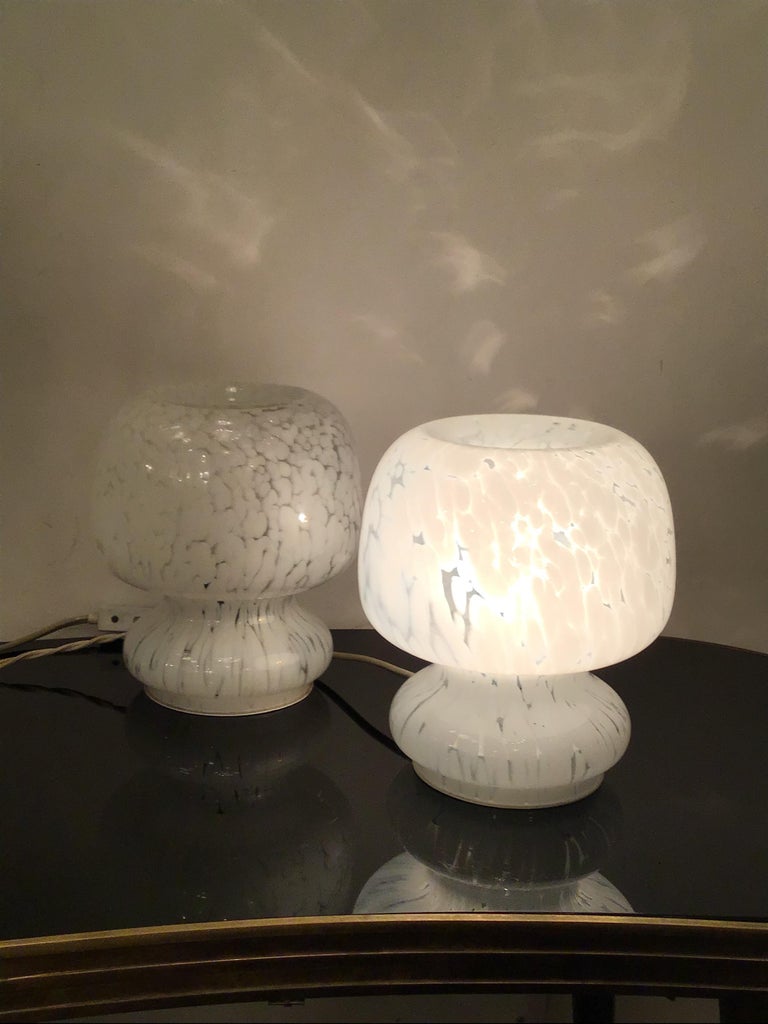 Venini Mazzega Table Lamps Murano Glass Metal 1960 Italy at 1stDibs