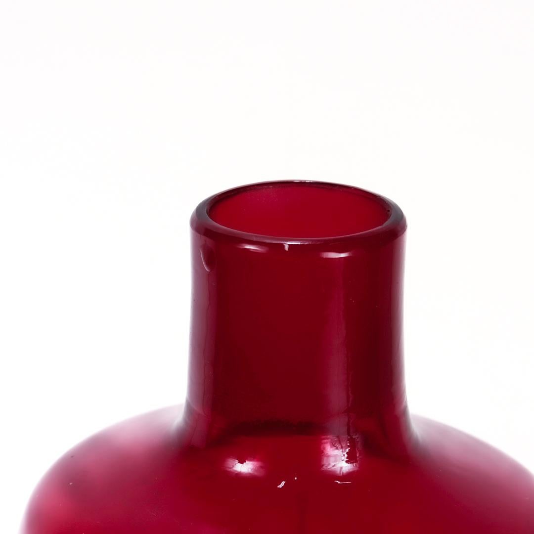 Venini Mid-Century Italian Art Glass Bottle a Fasce Orizzontali by Bianconi For Sale 3