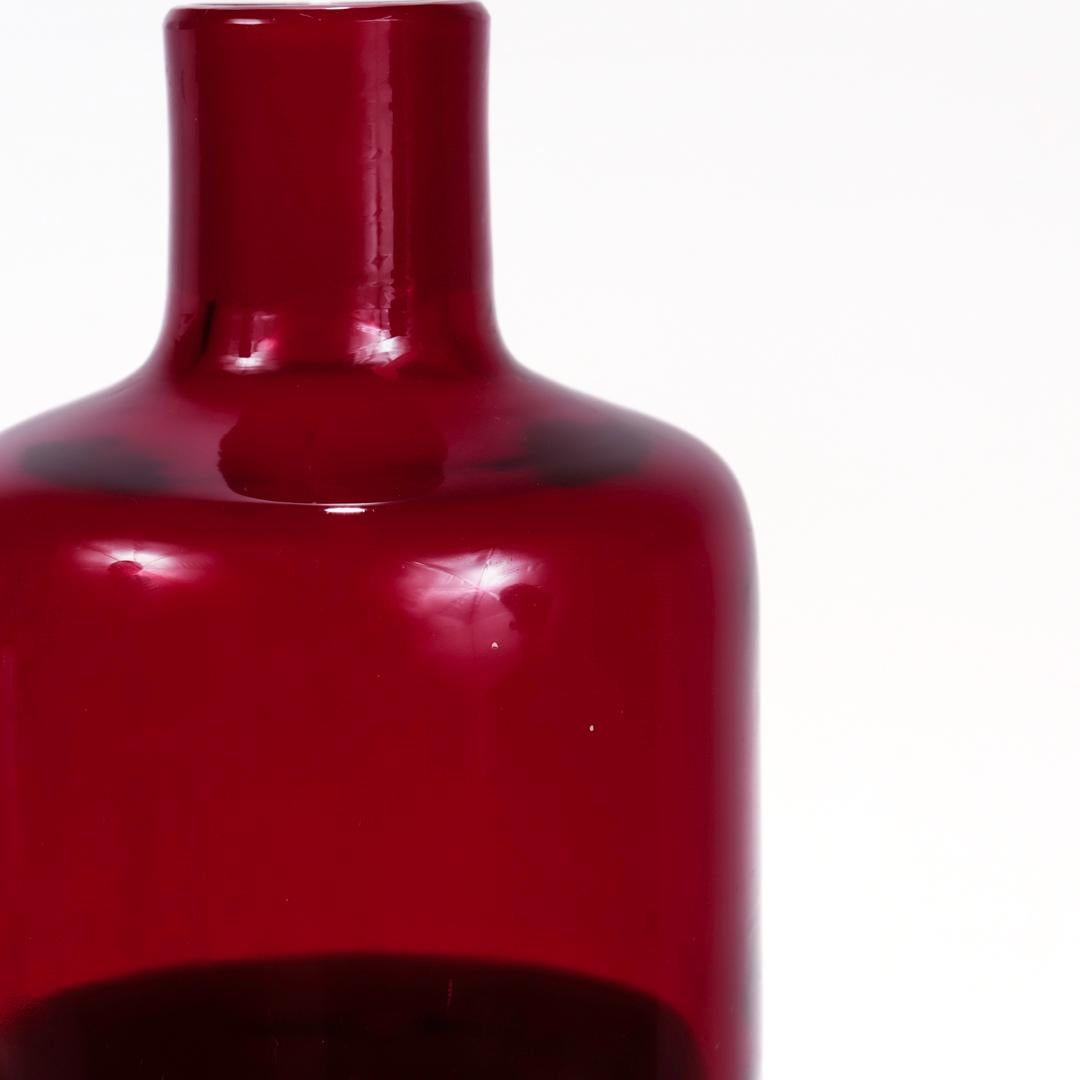 Venini Mid-Century Italian Art Glass Bottle a Fasce Orizzontali by Bianconi For Sale 4