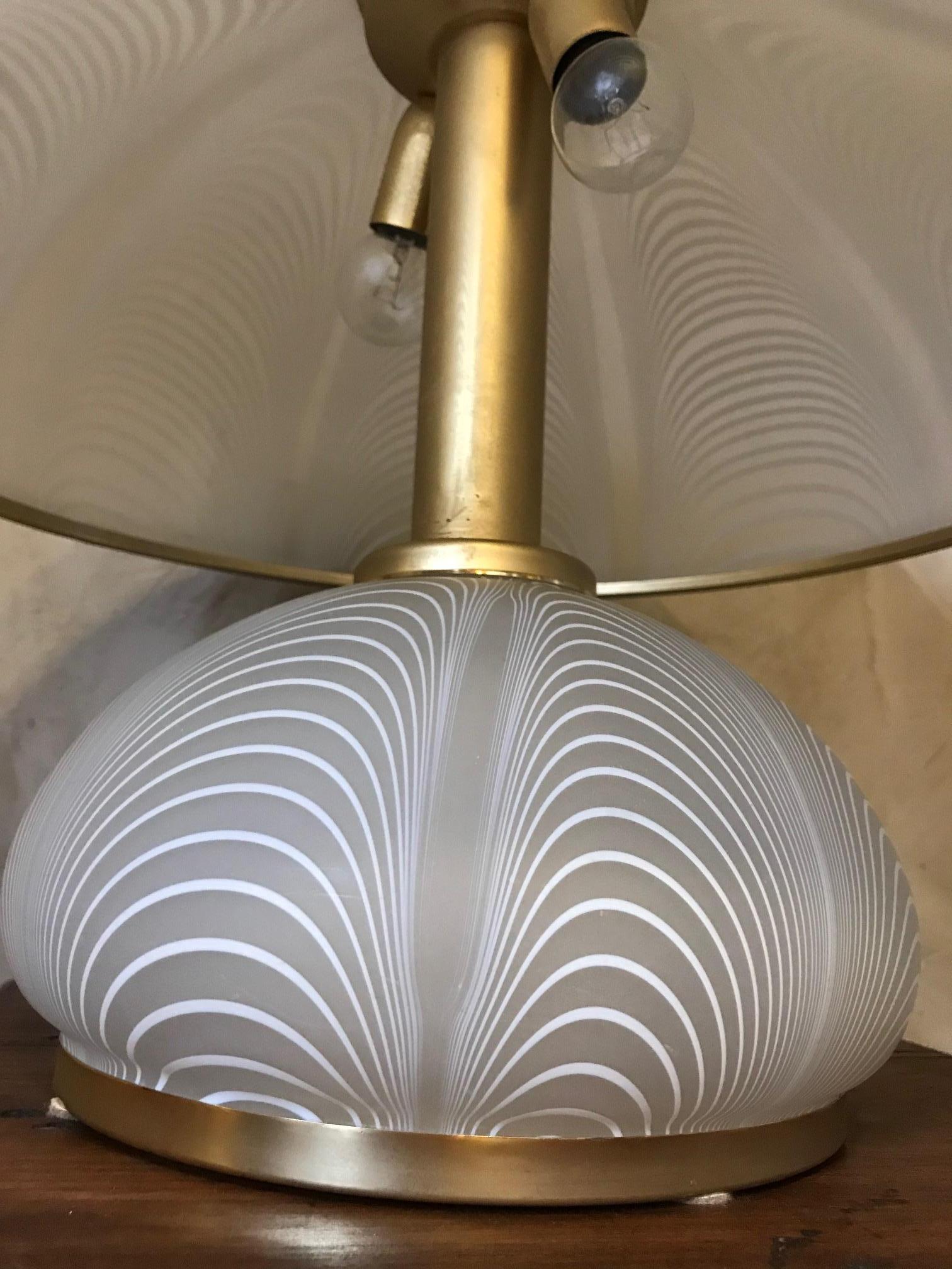 Venini Mid-Century Italian Murano Glass Table Lamp, 1970s In Good Condition In LEGNY, FR