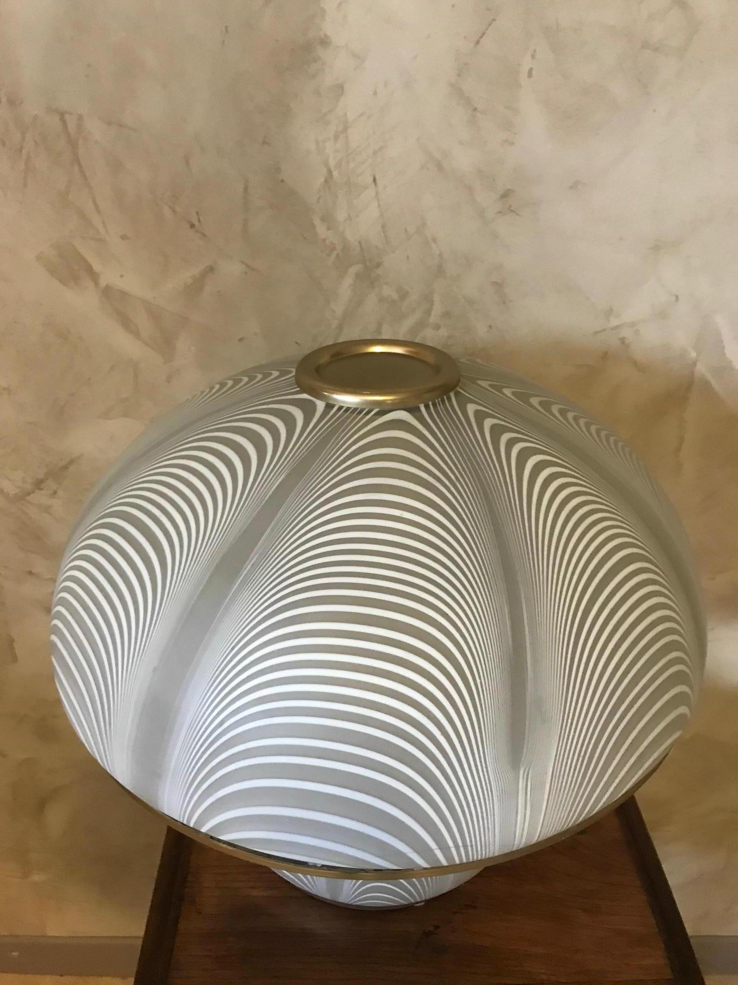 Brass Venini Mid-Century Italian Murano Glass Table Lamp, 1970s