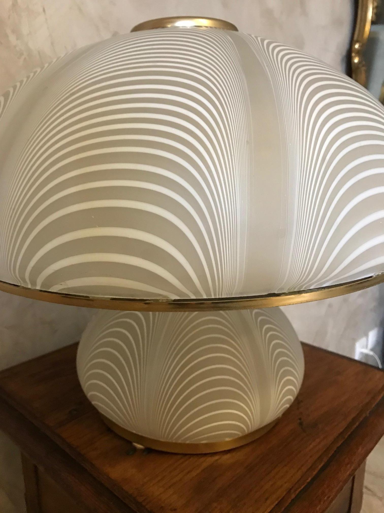 Venini Mid-Century Italian Murano Glass Table Lamp, 1970s 2