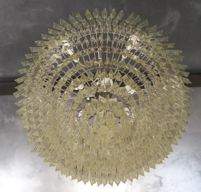 Venini Mid-Century Modern Crystal Murano Glass Chandelier 