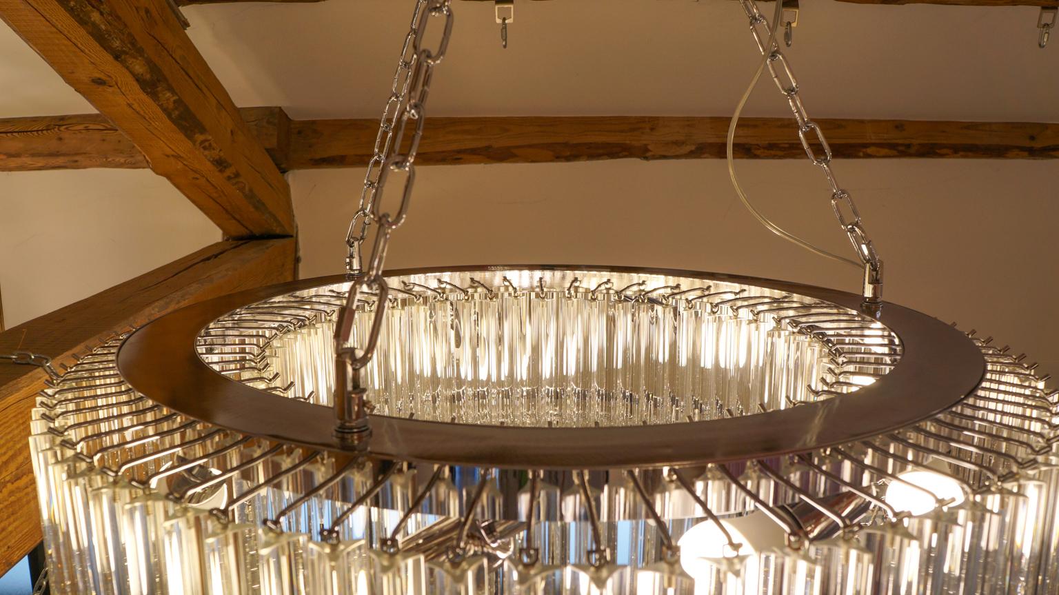 Venini Mid-Century Modern Crystal Murano Glass Chandelier 