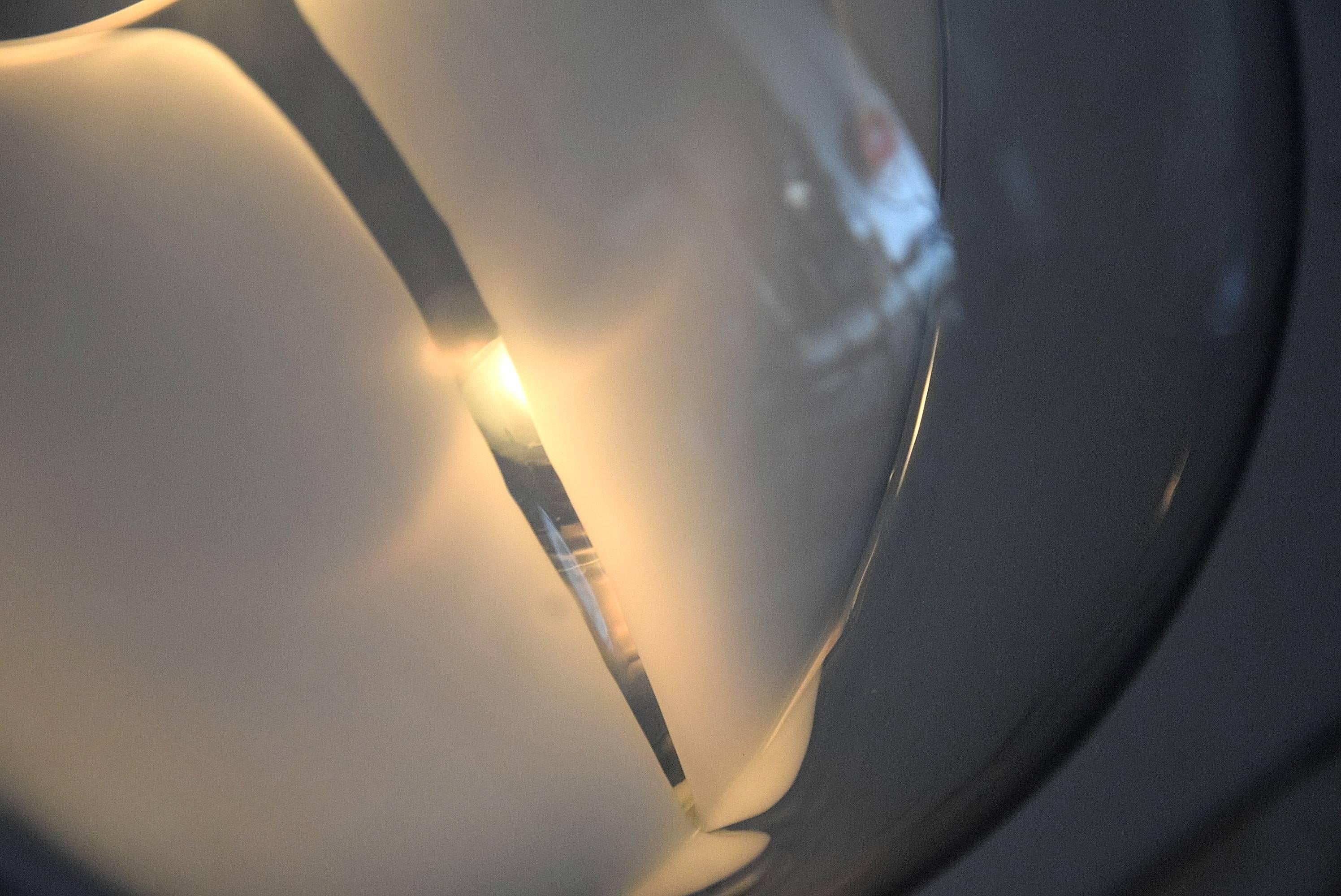 Lampada da soffitto Venini in vetro e cromo in stile Mid-Century Modern in vendita 1
