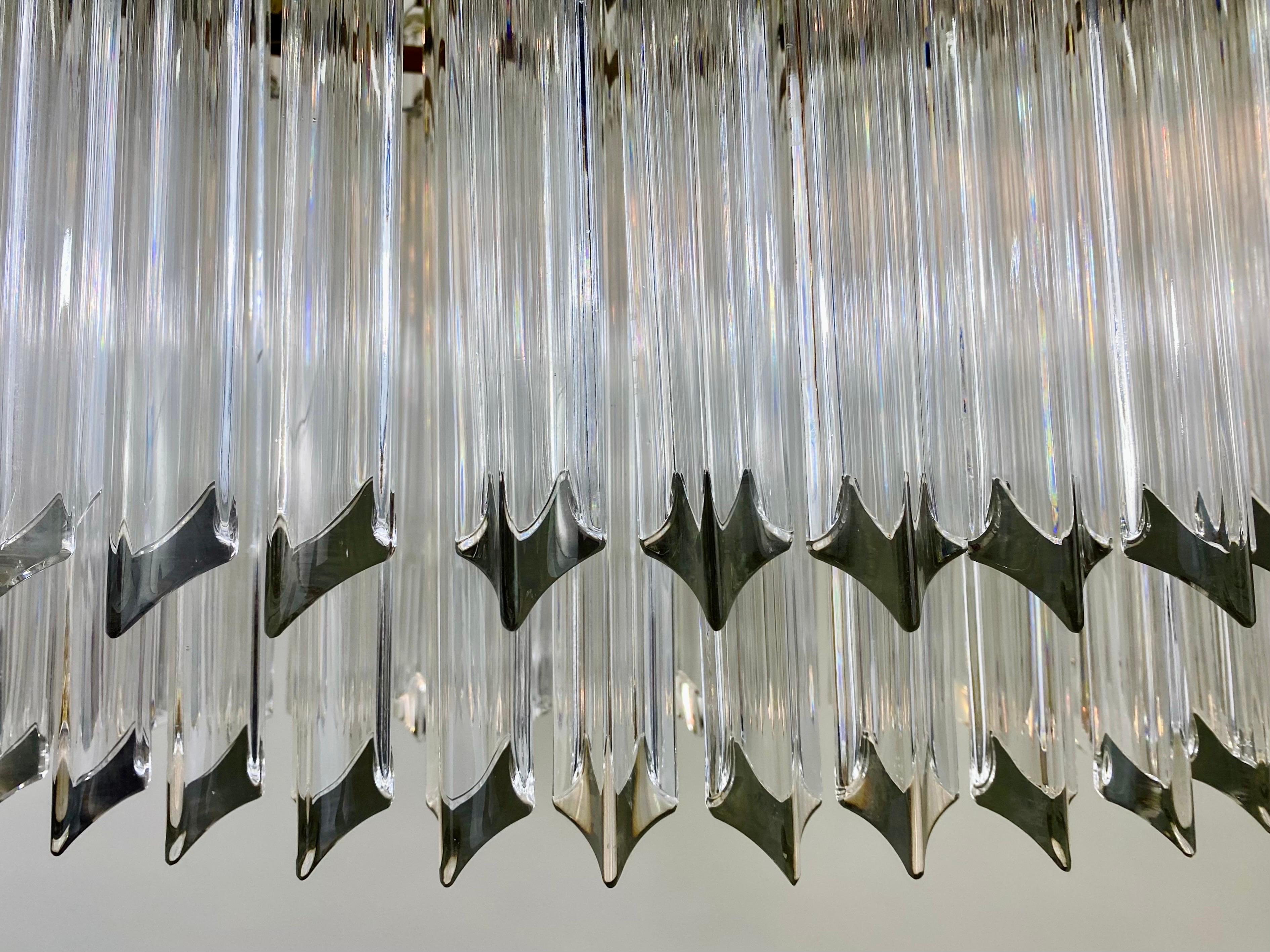 Ovaler Venini-Kronleuchter aus Muranoglas und Messing, Moderne der Mitte des Jahrhunderts, 9 Lichter  im Angebot 7