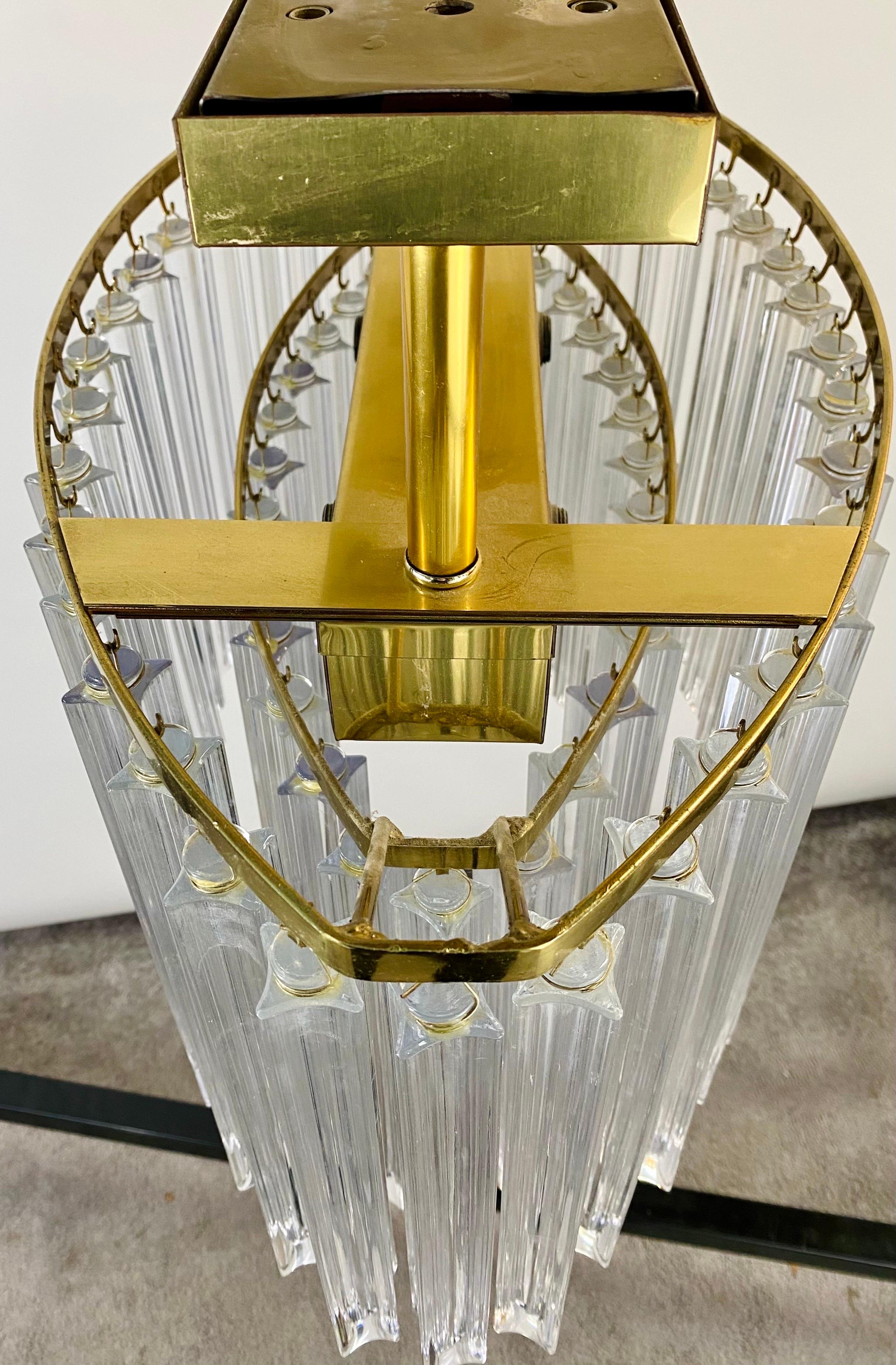 Ovaler Venini-Kronleuchter aus Muranoglas und Messing, Moderne der Mitte des Jahrhunderts, 9 Lichter  (20. Jahrhundert) im Angebot