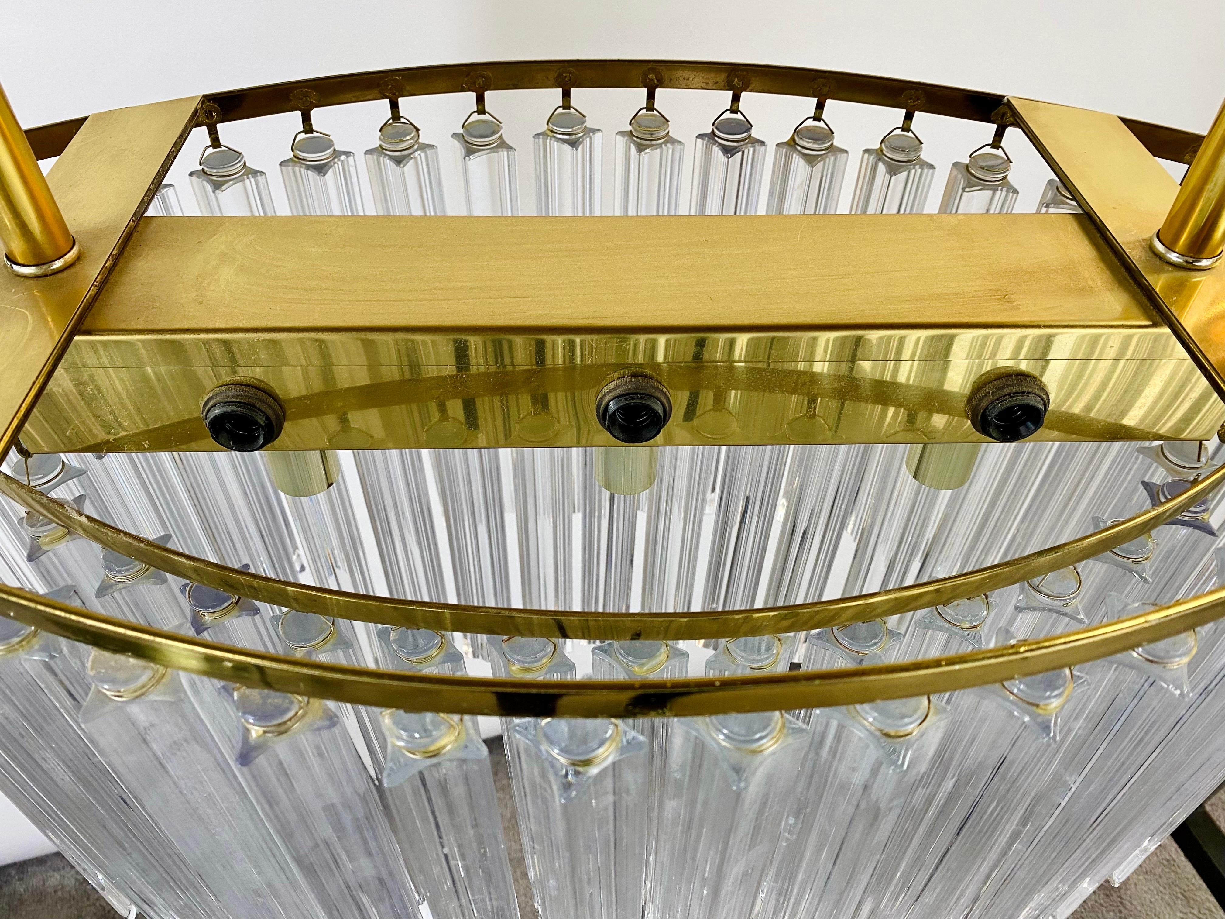 Ovaler Venini-Kronleuchter aus Muranoglas und Messing, Moderne der Mitte des Jahrhunderts, 9 Lichter  im Angebot 2