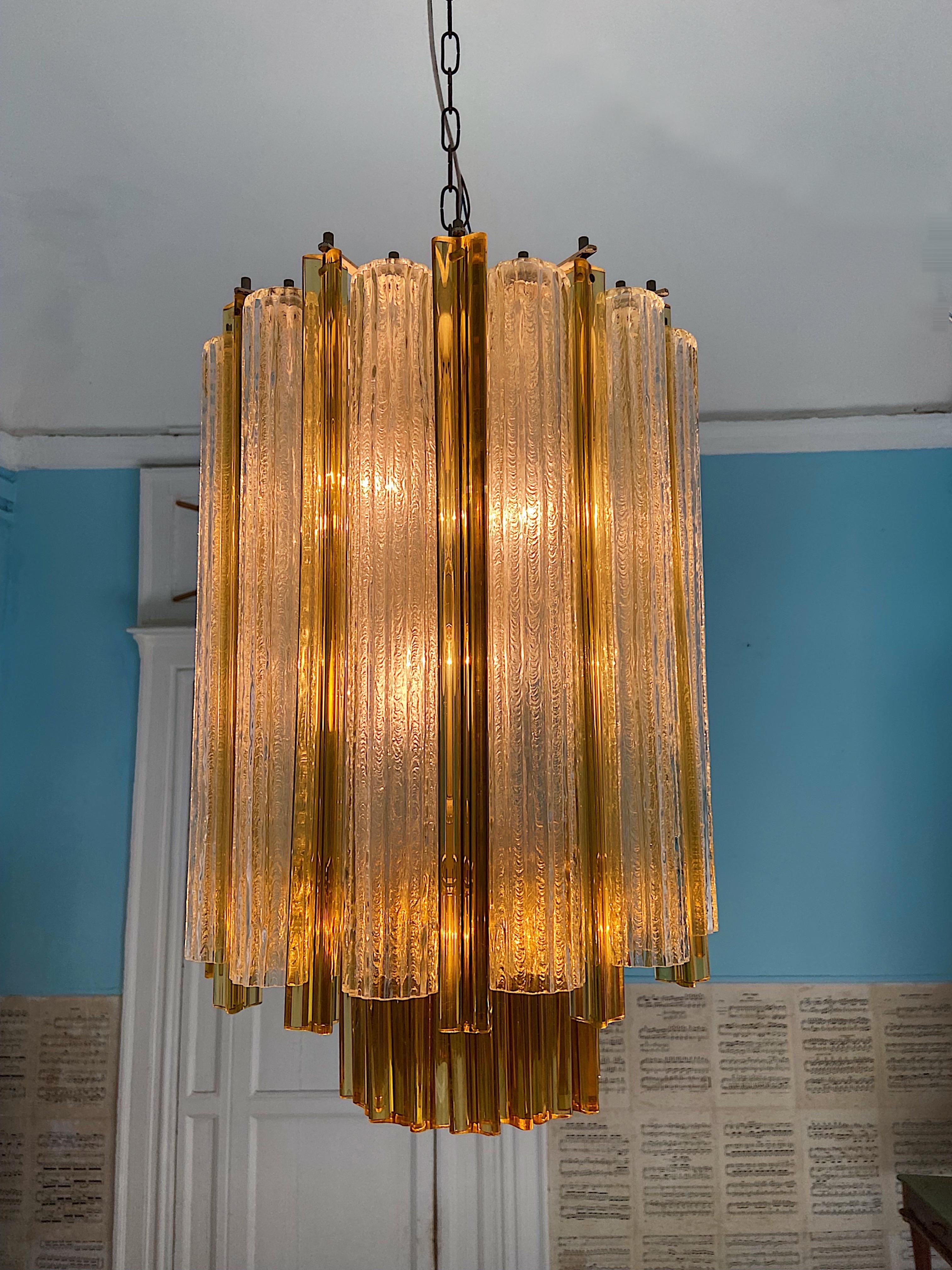 Italian Venini Mid-Century Modern Murano Glass chandelier For Sale