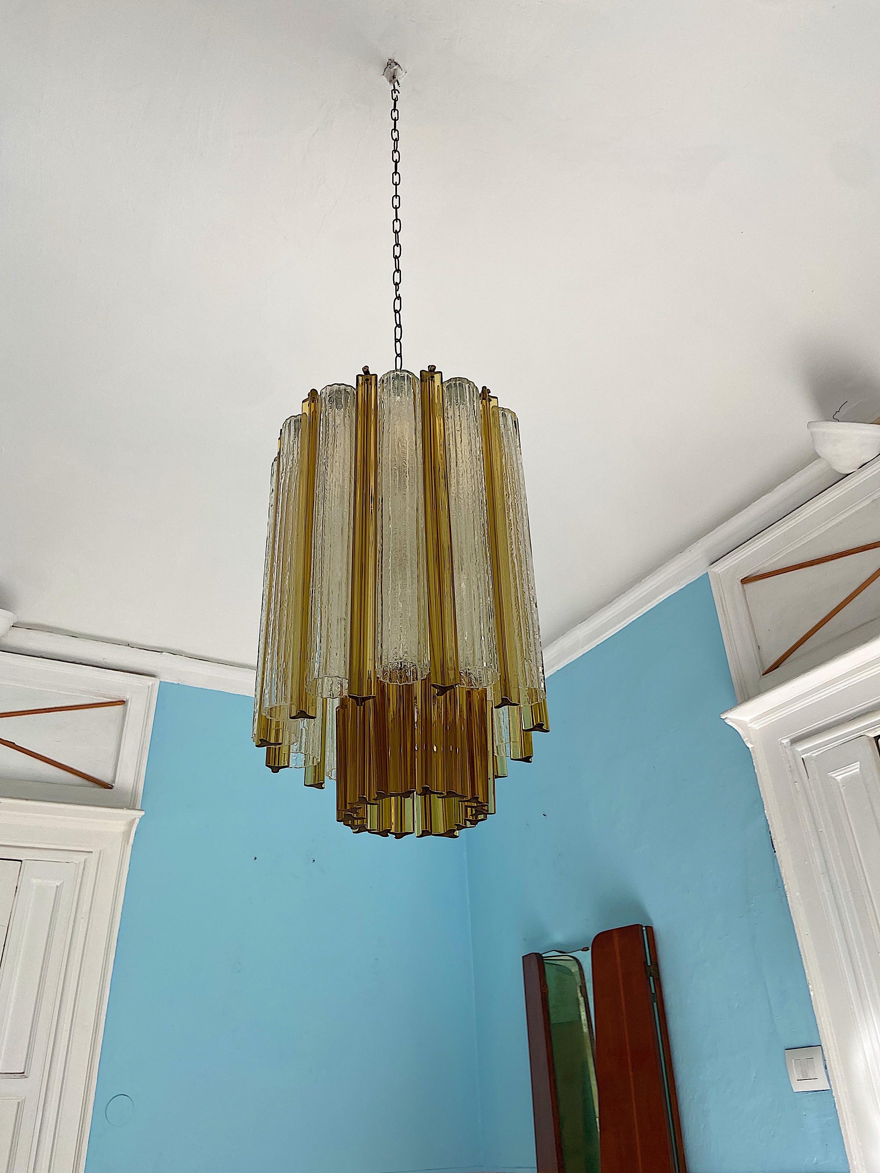 Venini Mid-Century Modern Murano Glass chandelier For Sale 1