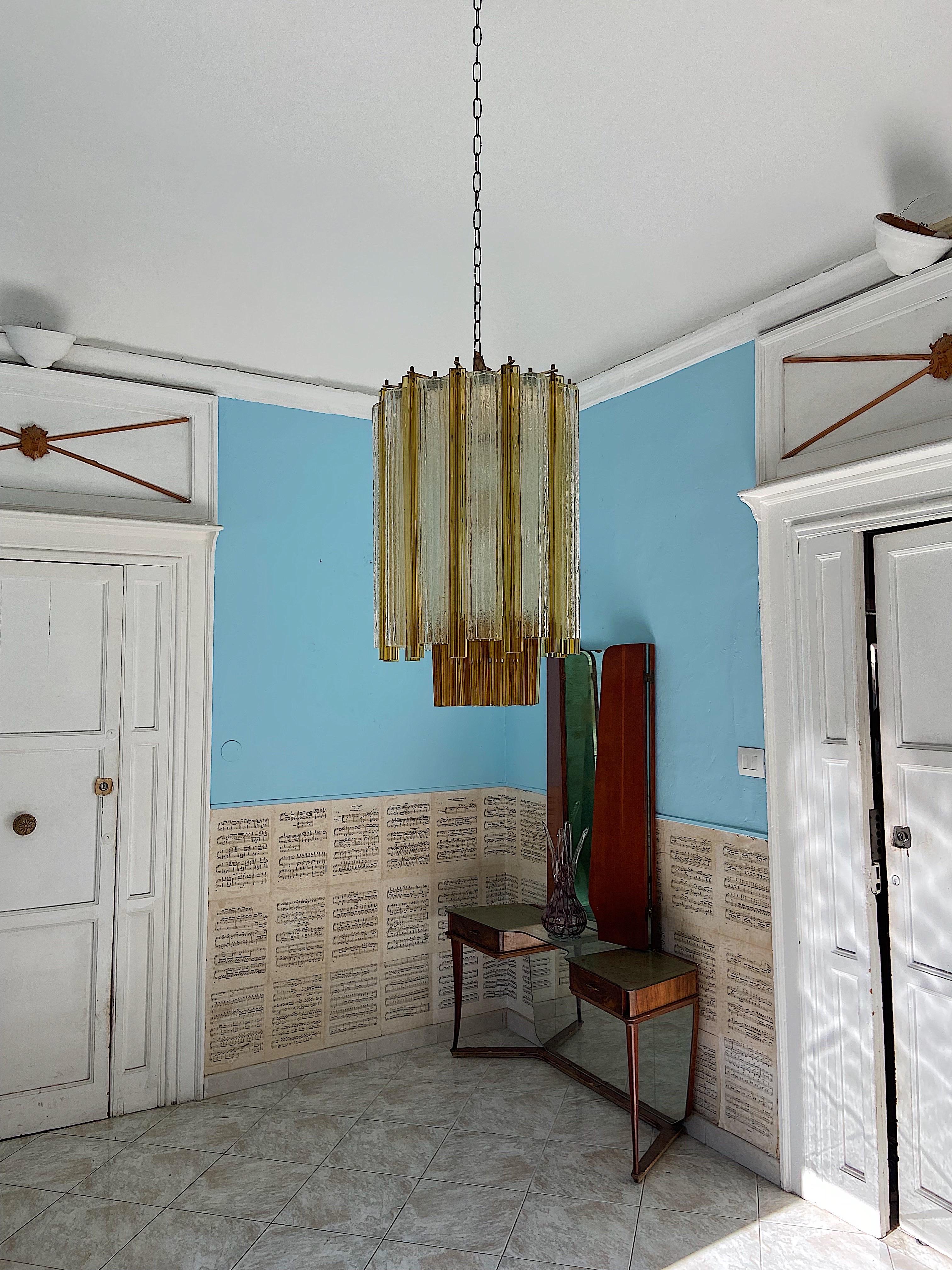 Venini Mid-Century Modern Murano Glass chandelier For Sale 2
