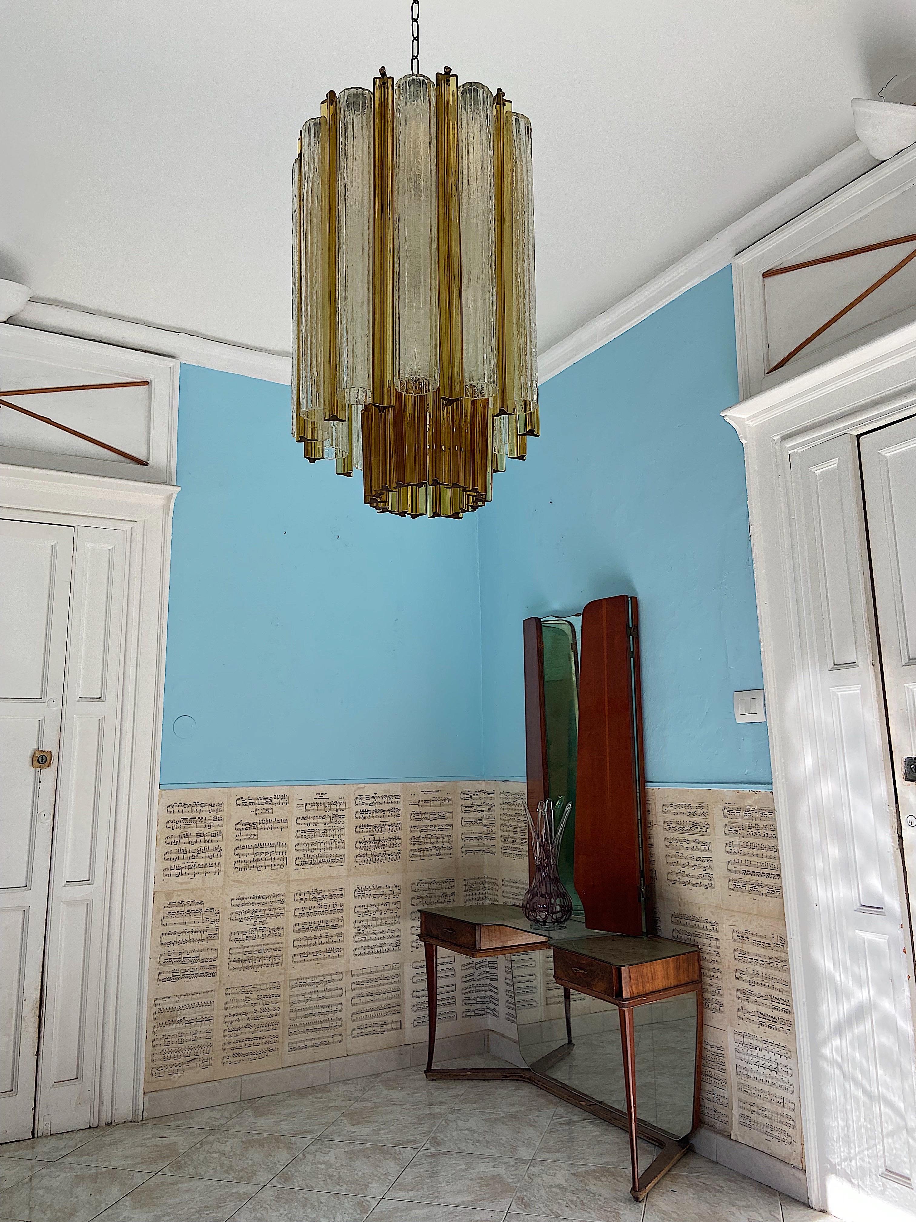 Venini Mid-Century Modern Murano Glass chandelier For Sale 3