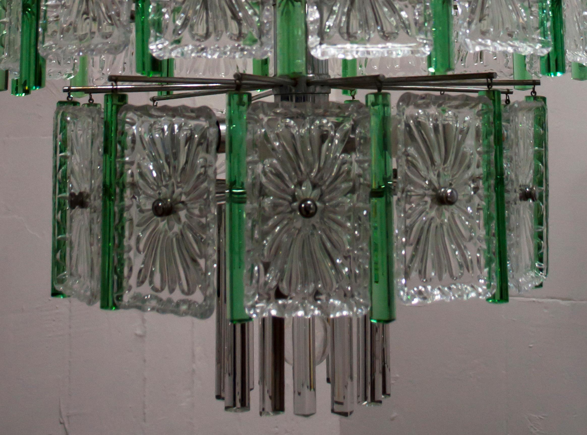 Mid-20th Century Venini Mid-Century Modern Murano Glass Italian Chandelier, 1960s