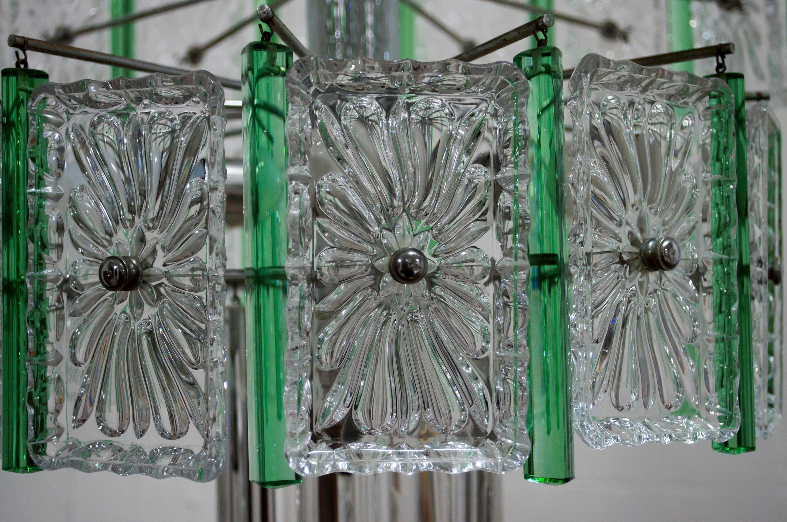 Venini Mid-Century Modern Murano Glass Italian Chandelier, 1960s 1