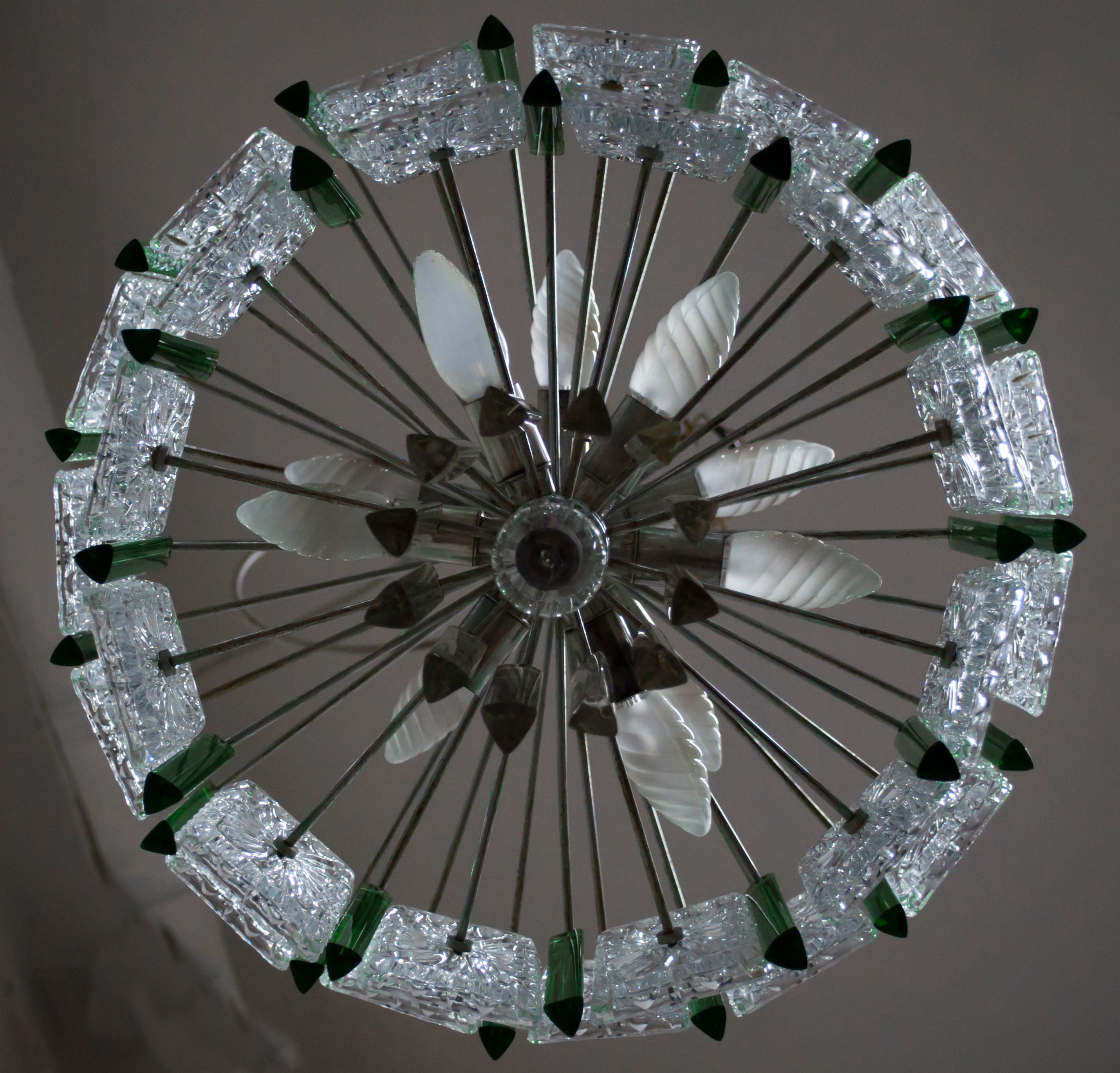 Venini Mid-Century Modern Murano Glass Italian Chandelier, 1960s 2