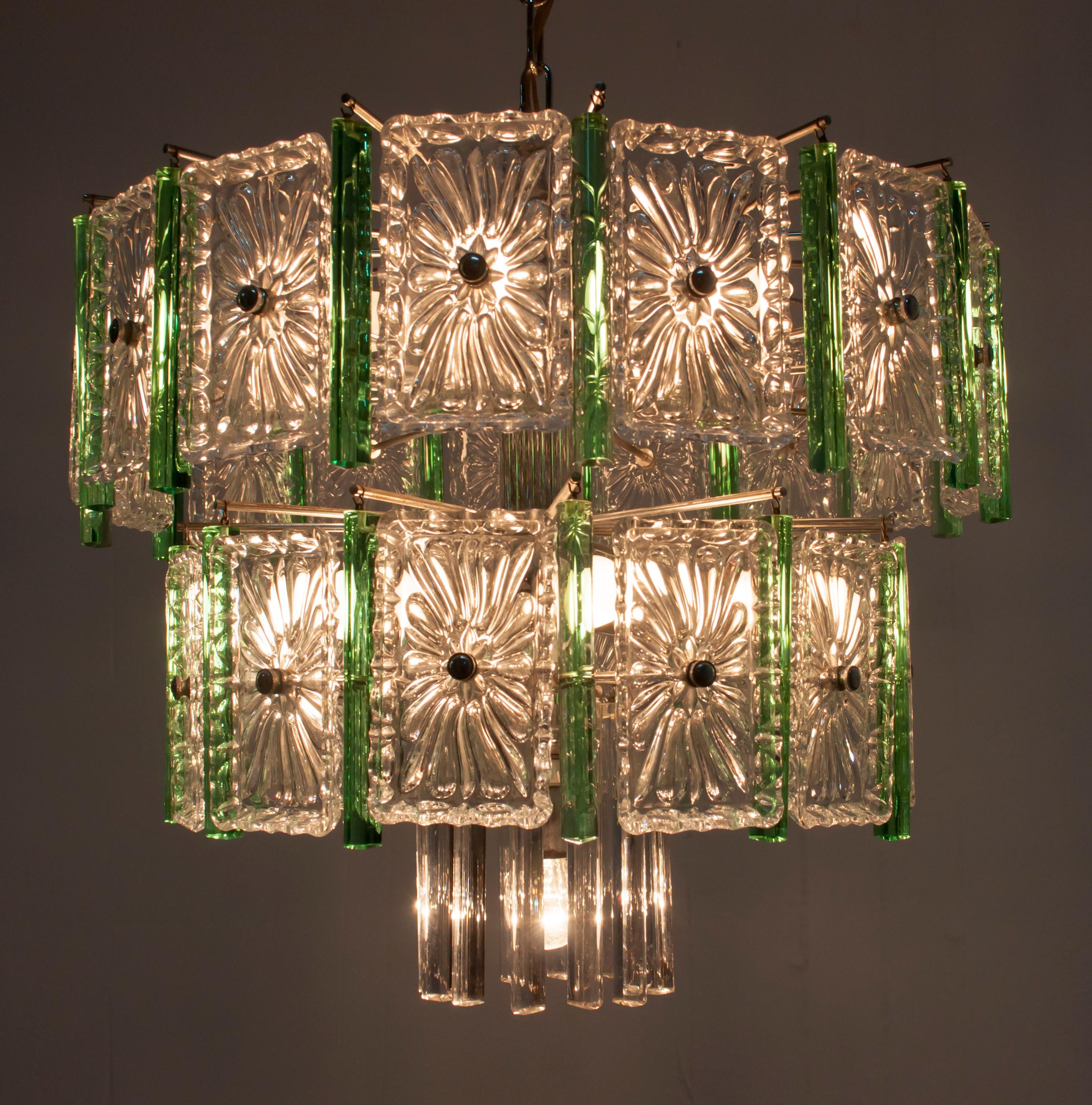 Venini Mid-Century Modern Murano Glass Italian Chandelier, 1960s 5