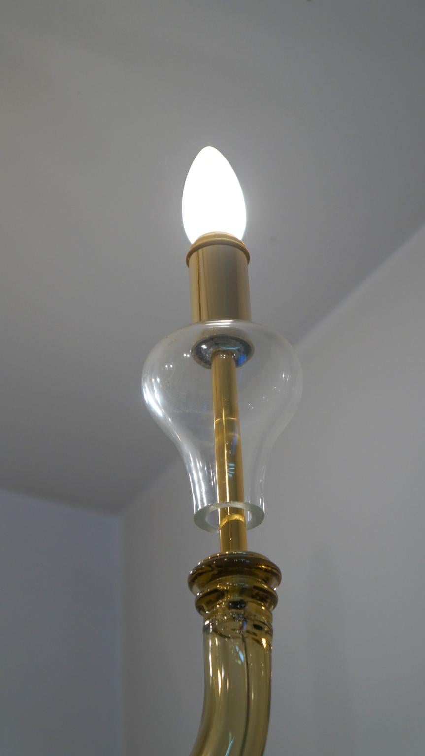 Lámpara de cristal de Murano ahumado Venini de mediados de siglo, 1970 en venta 8