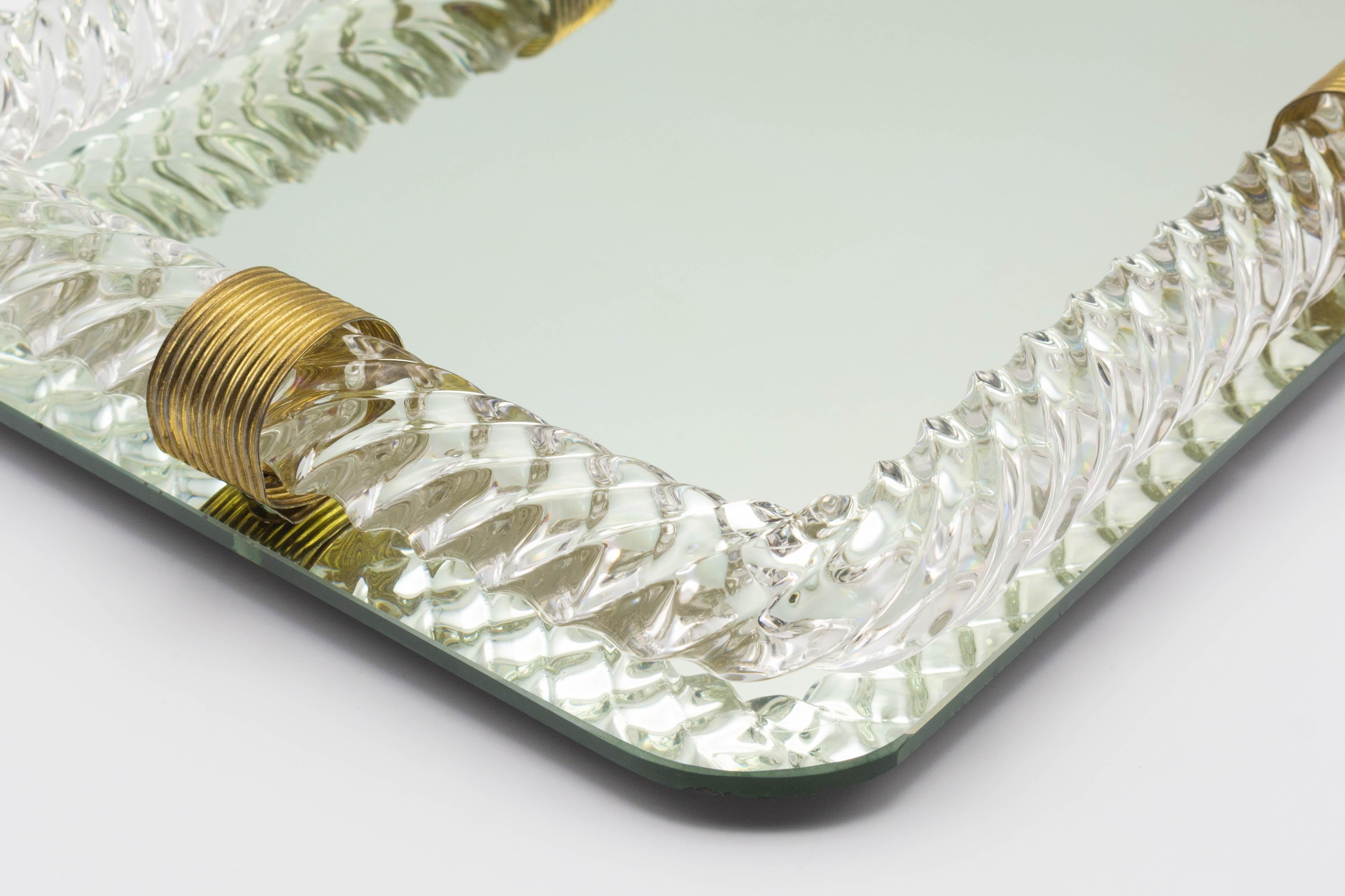 Venini Mid-Century Murano Glass Mirrored Tray 2