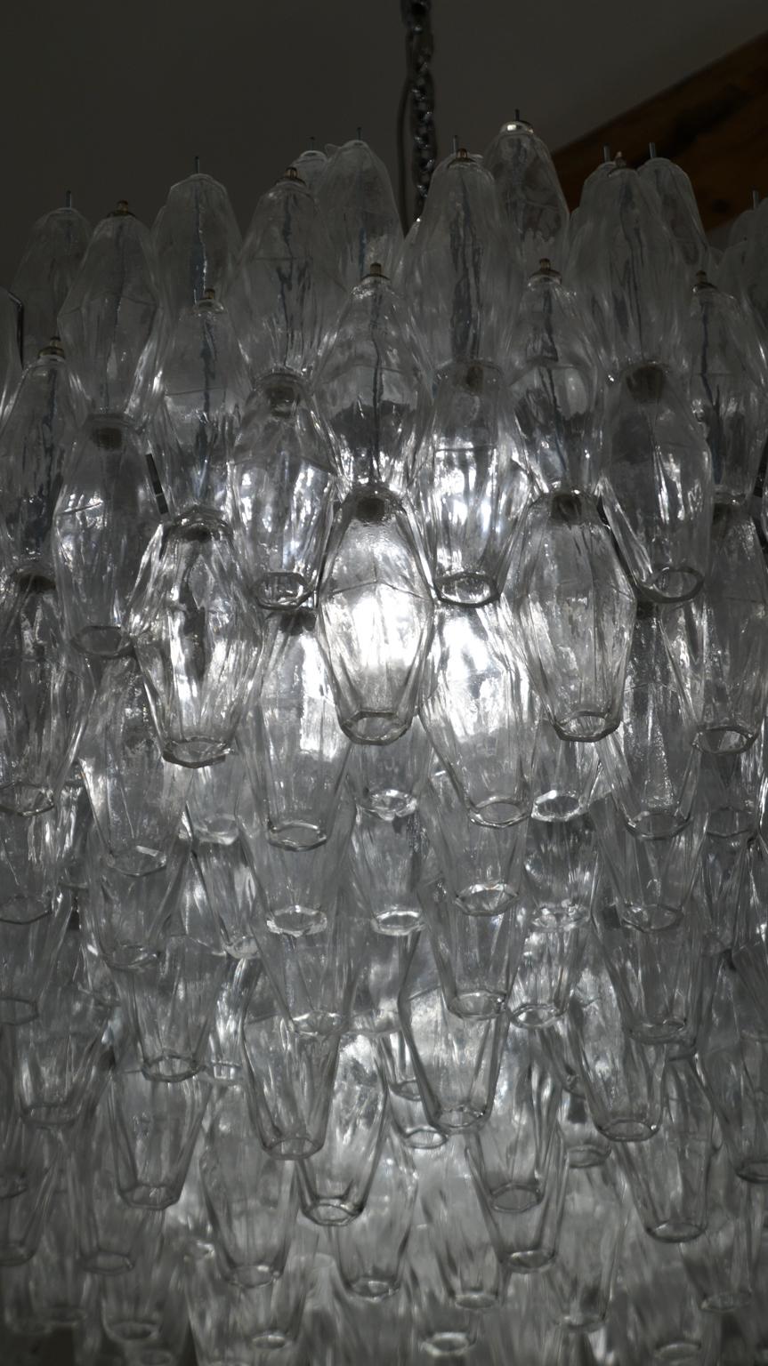 Alberto Donà Mid-Century Modern Crystal Murano Glass Poliedri Chandelier, 1985 For Sale 4