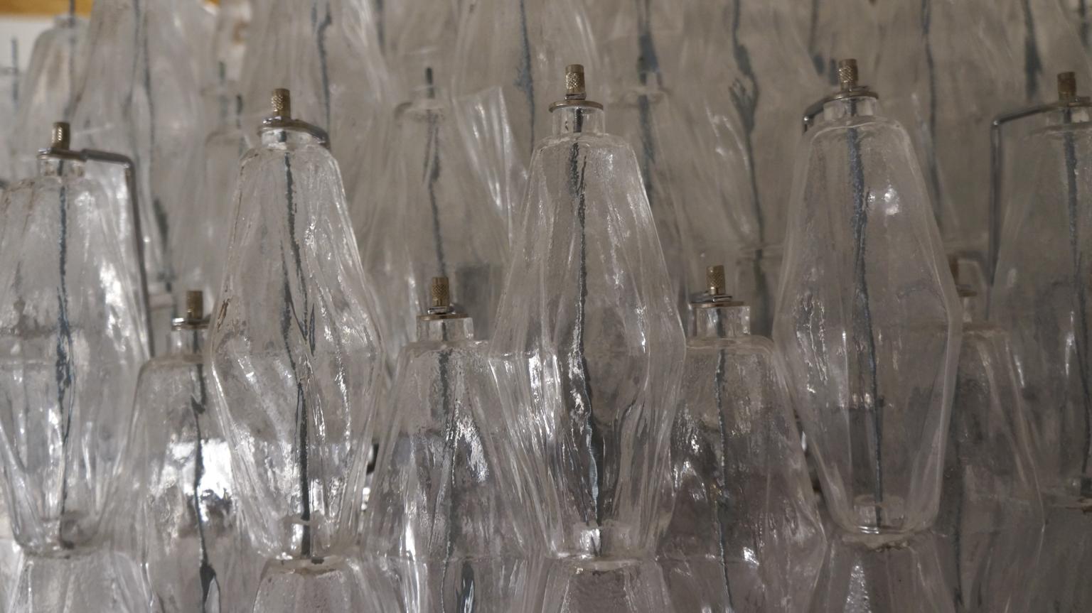 Alberto Donà Mid-Century Modern Crystal Murano Glass Poliedri Chandelier, 1985 For Sale 6