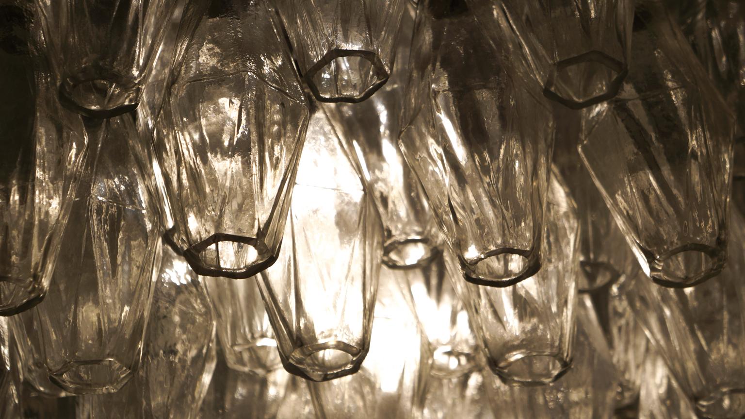 Alberto Donà Mid-Century Modern Crystal Murano Glass Poliedri Chandelier, 1985 For Sale 8