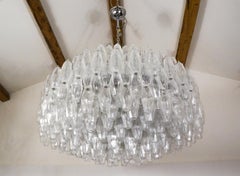 Alberto Donà Mid-Century Modern Crystal Murano Glass Poliedri Chandelier, 1985