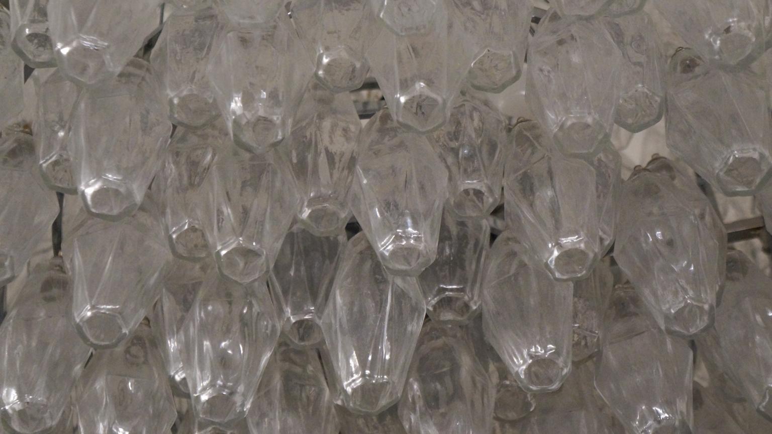 Verre brun Lustre Poliedri en cristal de Murano et verre Alberto Donà Modernity, 1985 en vente
