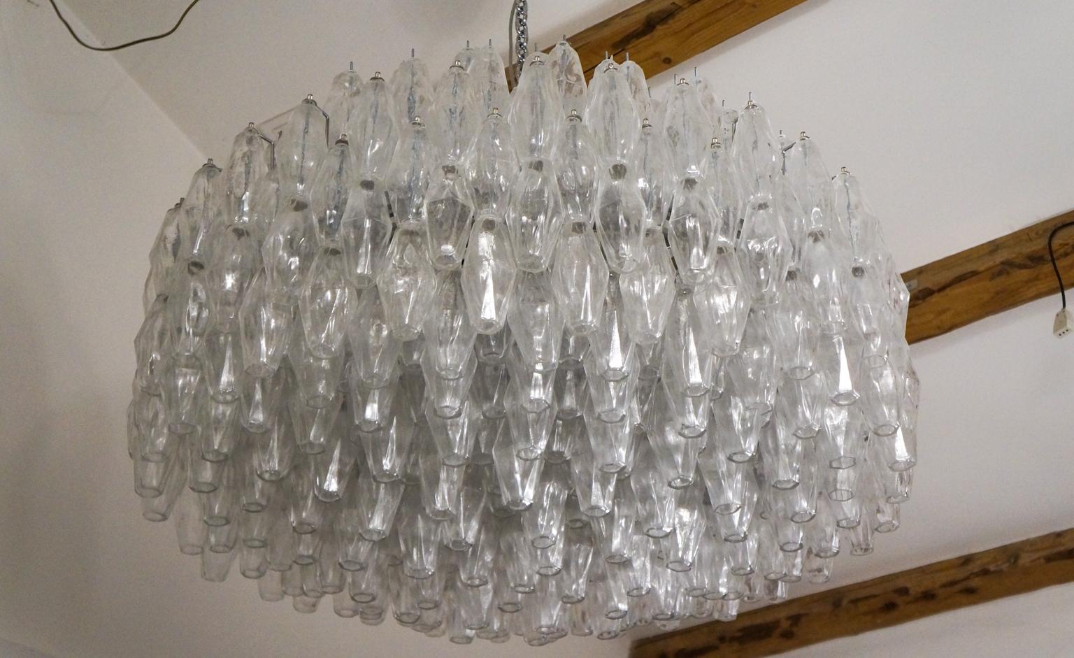 Alberto Donà Mid-Century Modern Crystal Murano Glass Poliedri Chandelier, 1985 For Sale 2