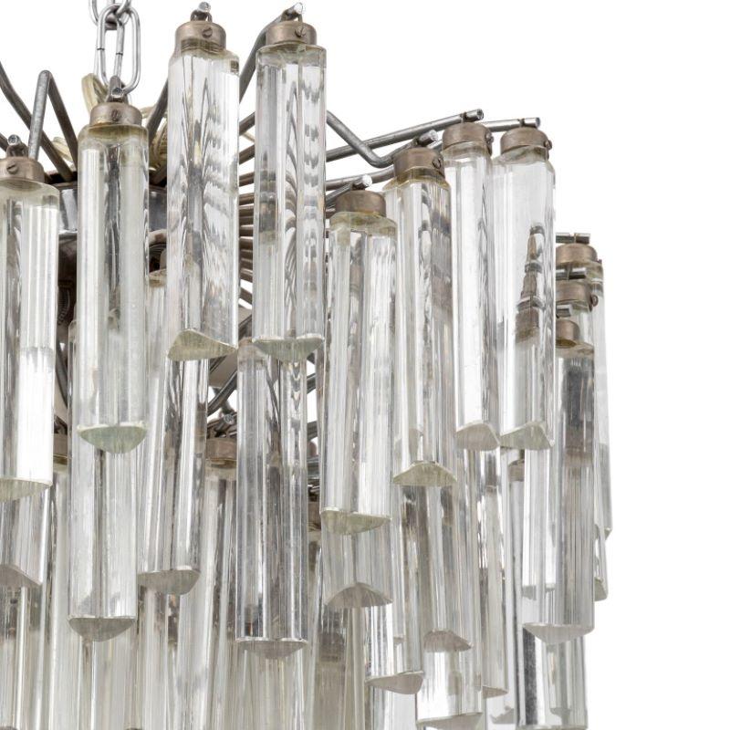 Mid-Century moderno Venini Lampadario a Prisma in Vetro Triedri del Medioevo in vendita