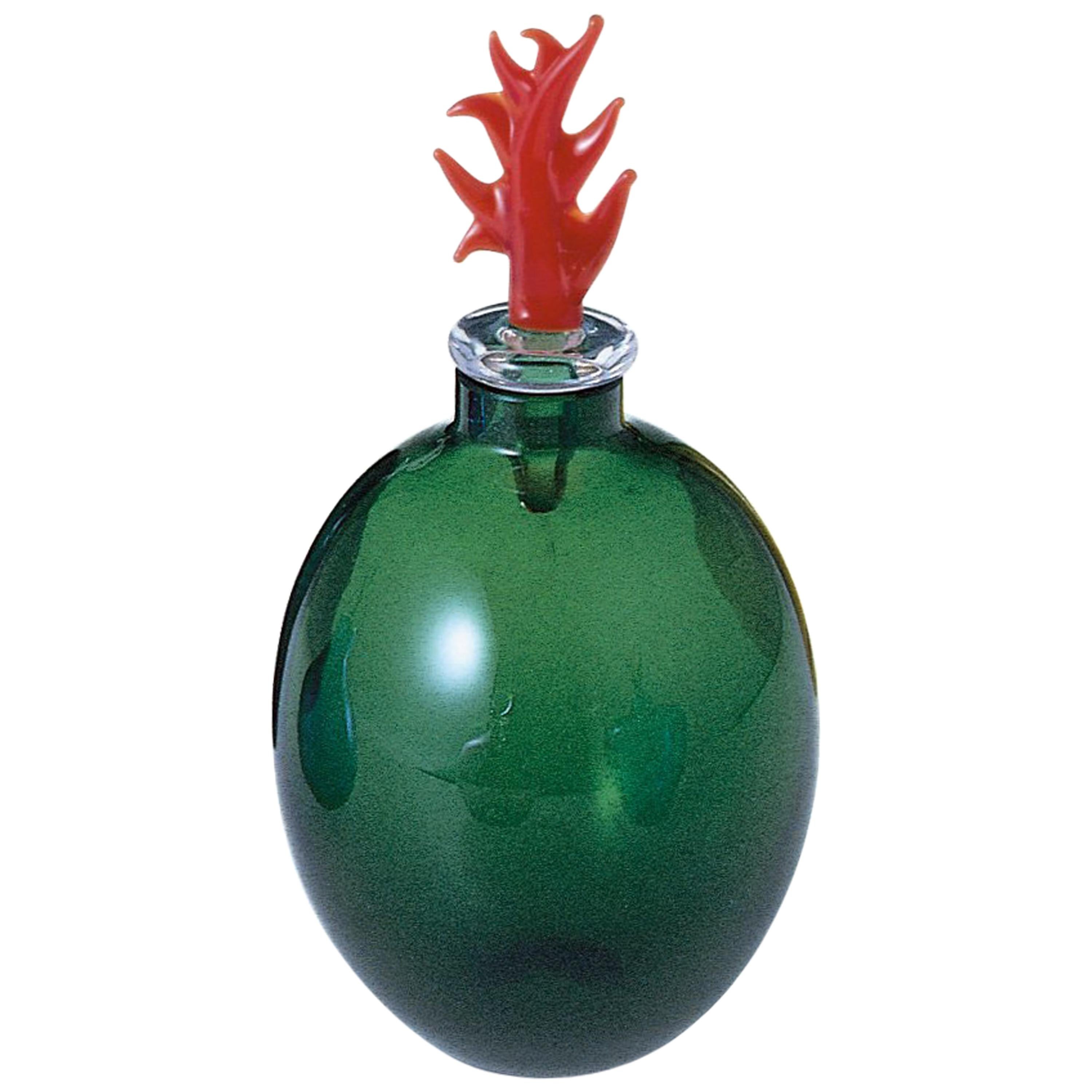 Vase en verre vert pomme Monofiore de Laura de Santillana pour Venini en vente