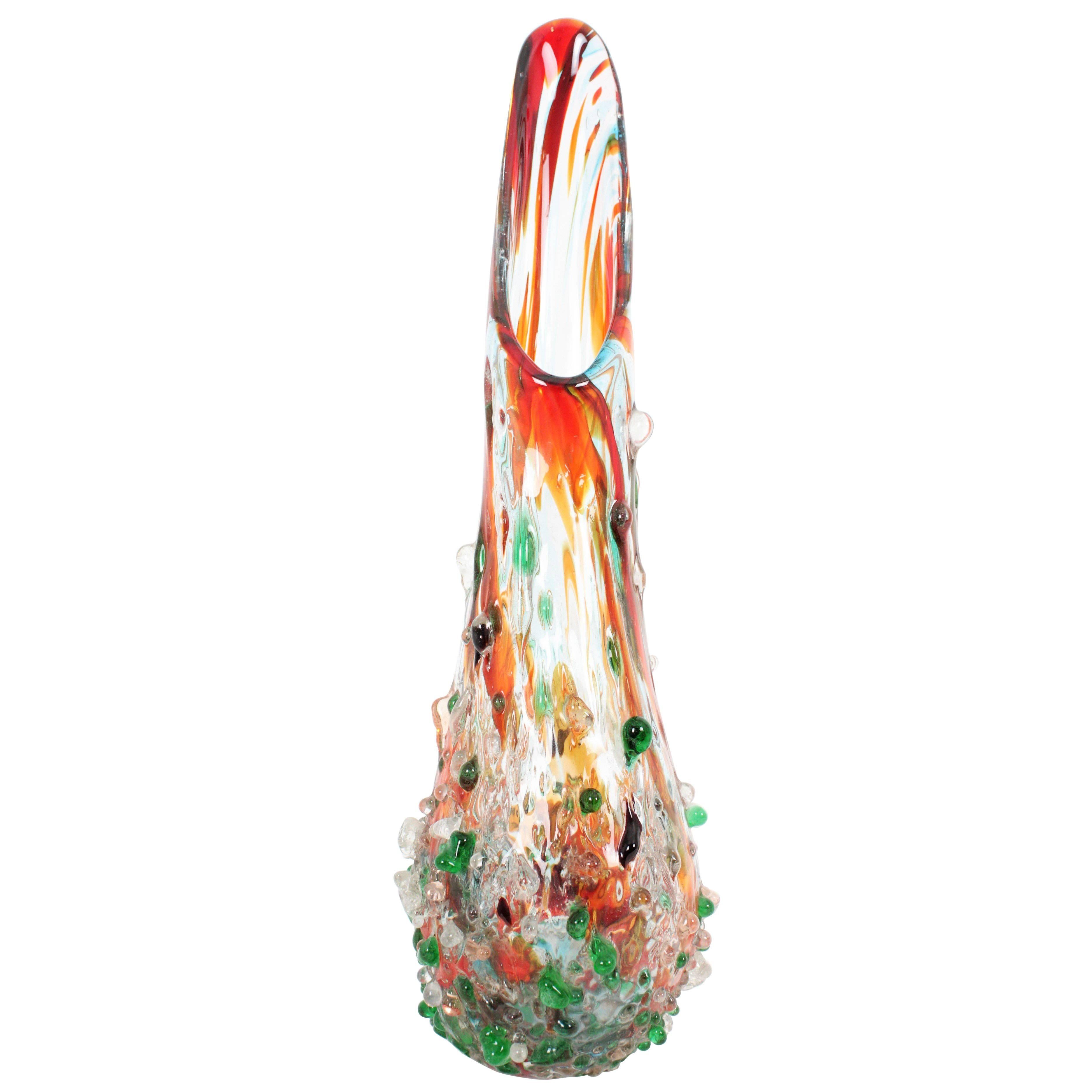 Murano Art Glass Multi Color Murrine XL Vase in the Style of Cenedese, 1970s For Sale 2