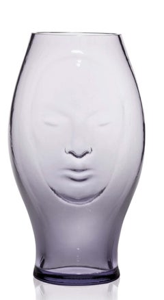 Venini Murana Face Vaso di vetro in Wistaria di Fabio